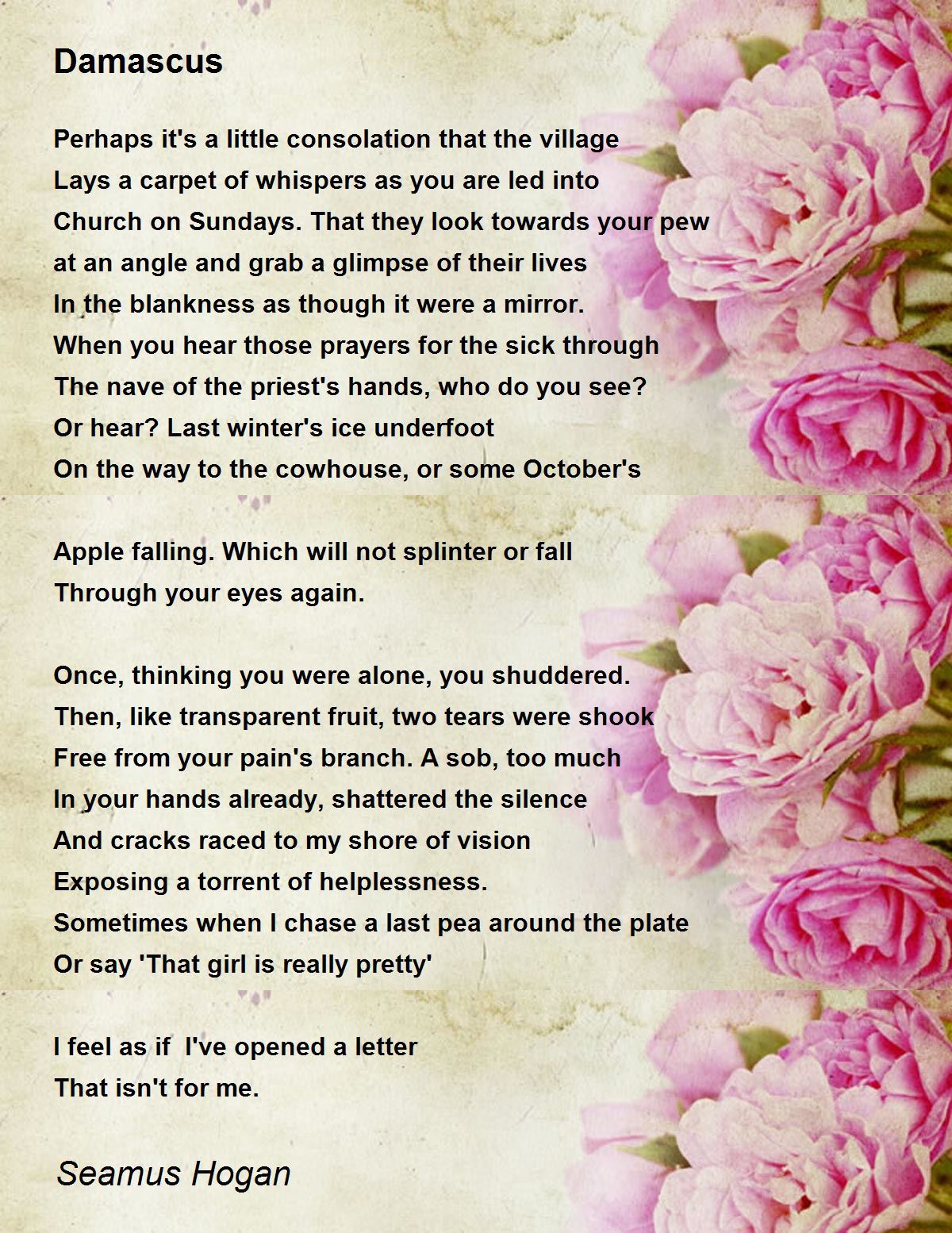 Damascus Damascus Poem by Seamus Hogan