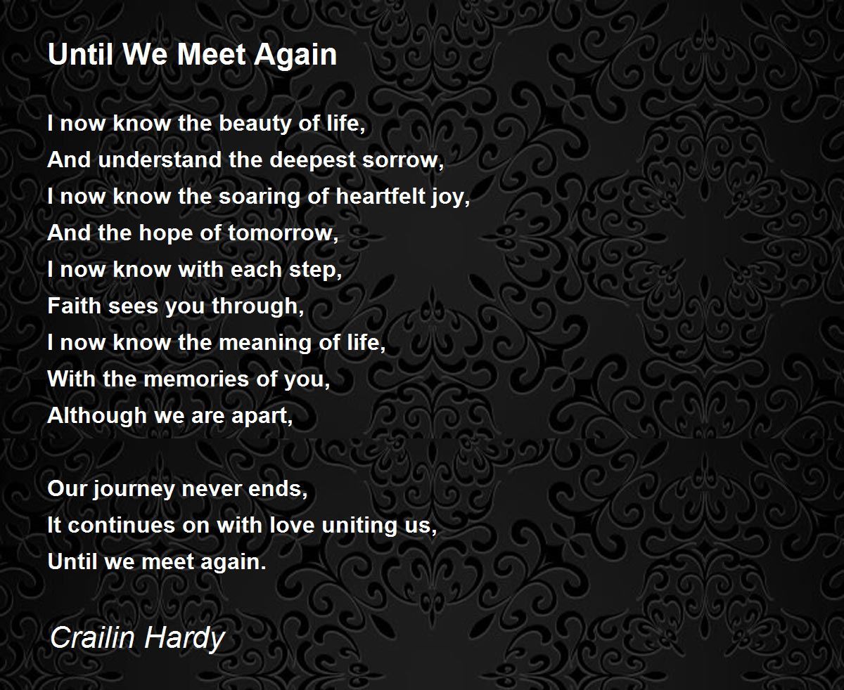 Until we meet again love poem