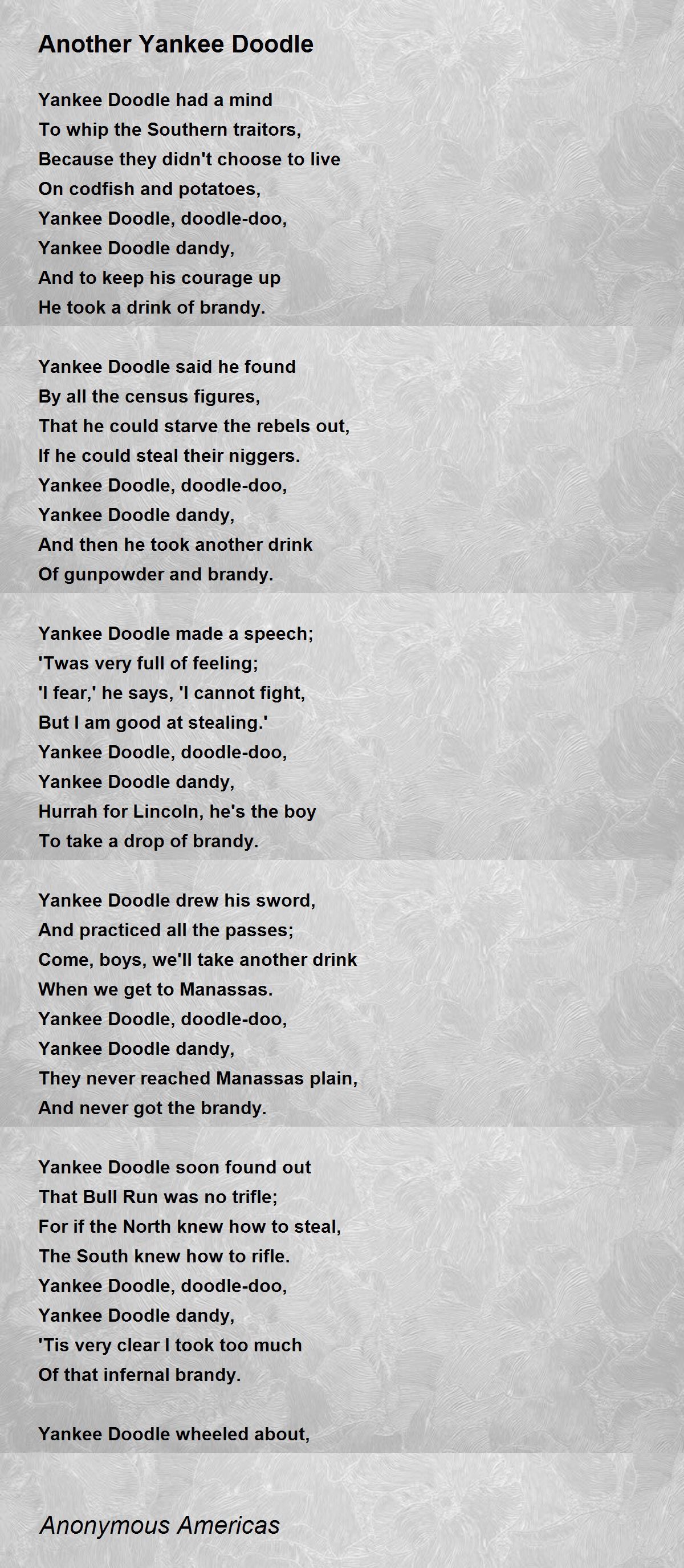 Another Yankee Doodle Another Yankee Doodle Poem by Anonymous Americas