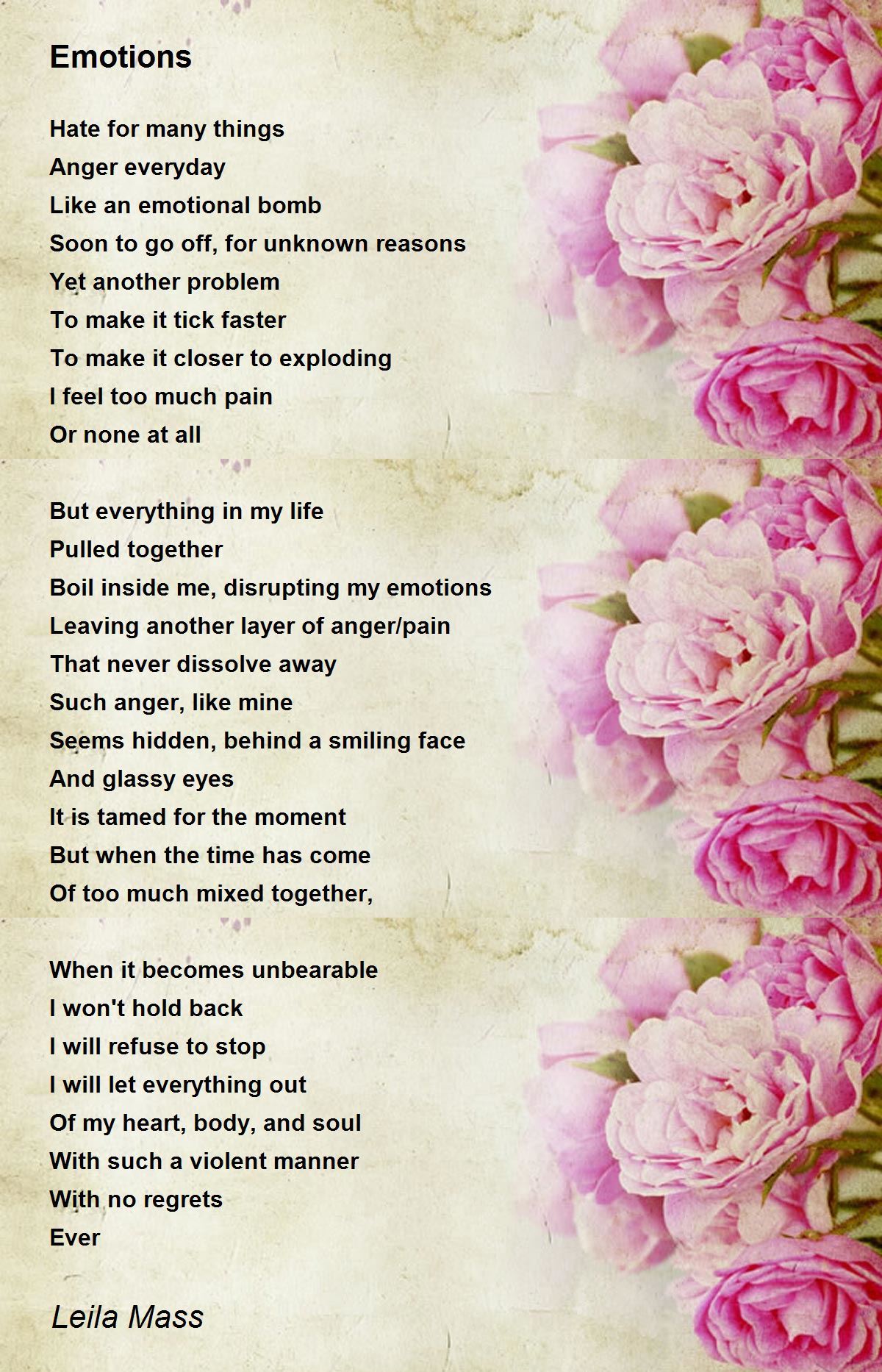 Emotions Emotions Poem by Leila Mass