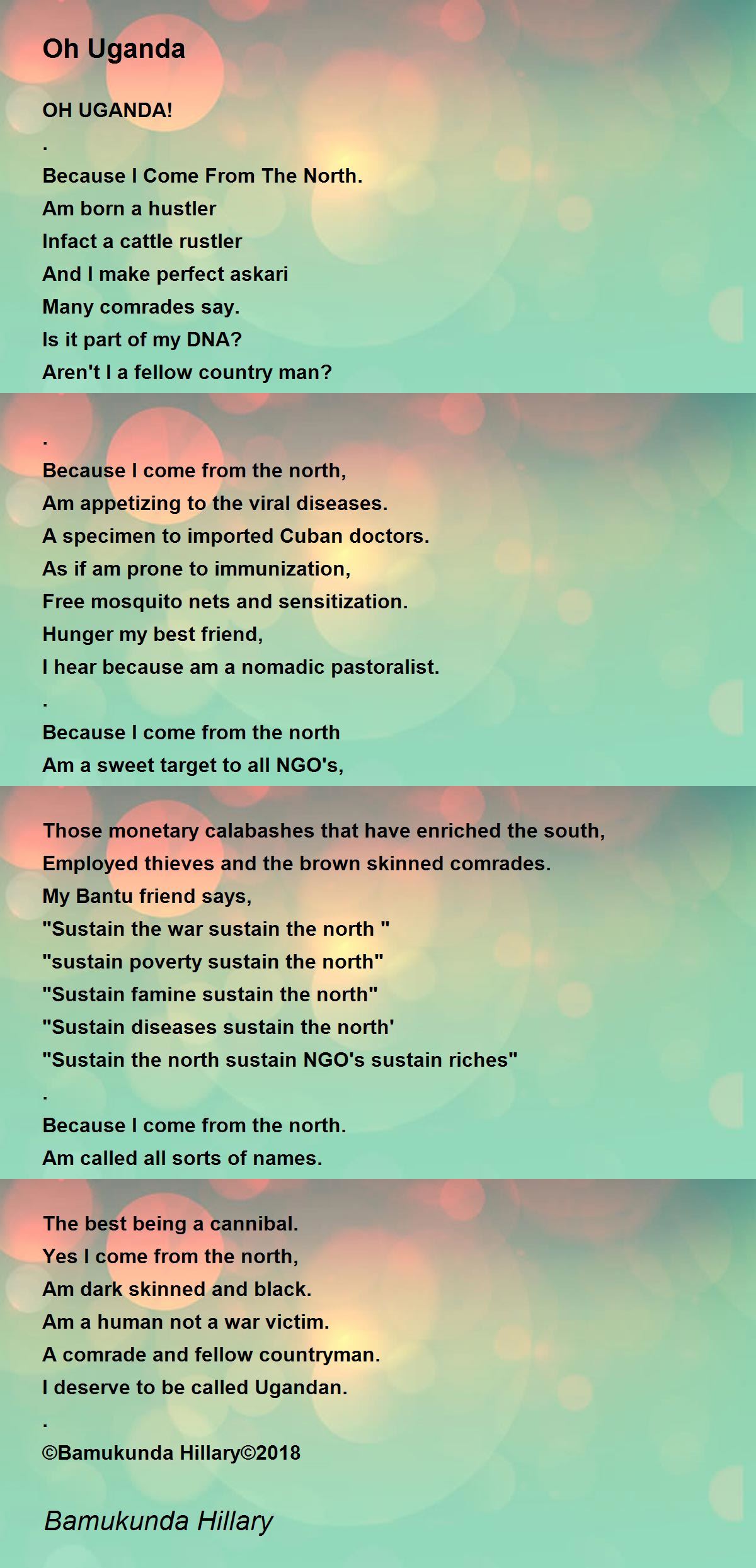 Oh Uganda Oh Uganda Poem by Bamukunda Hillary