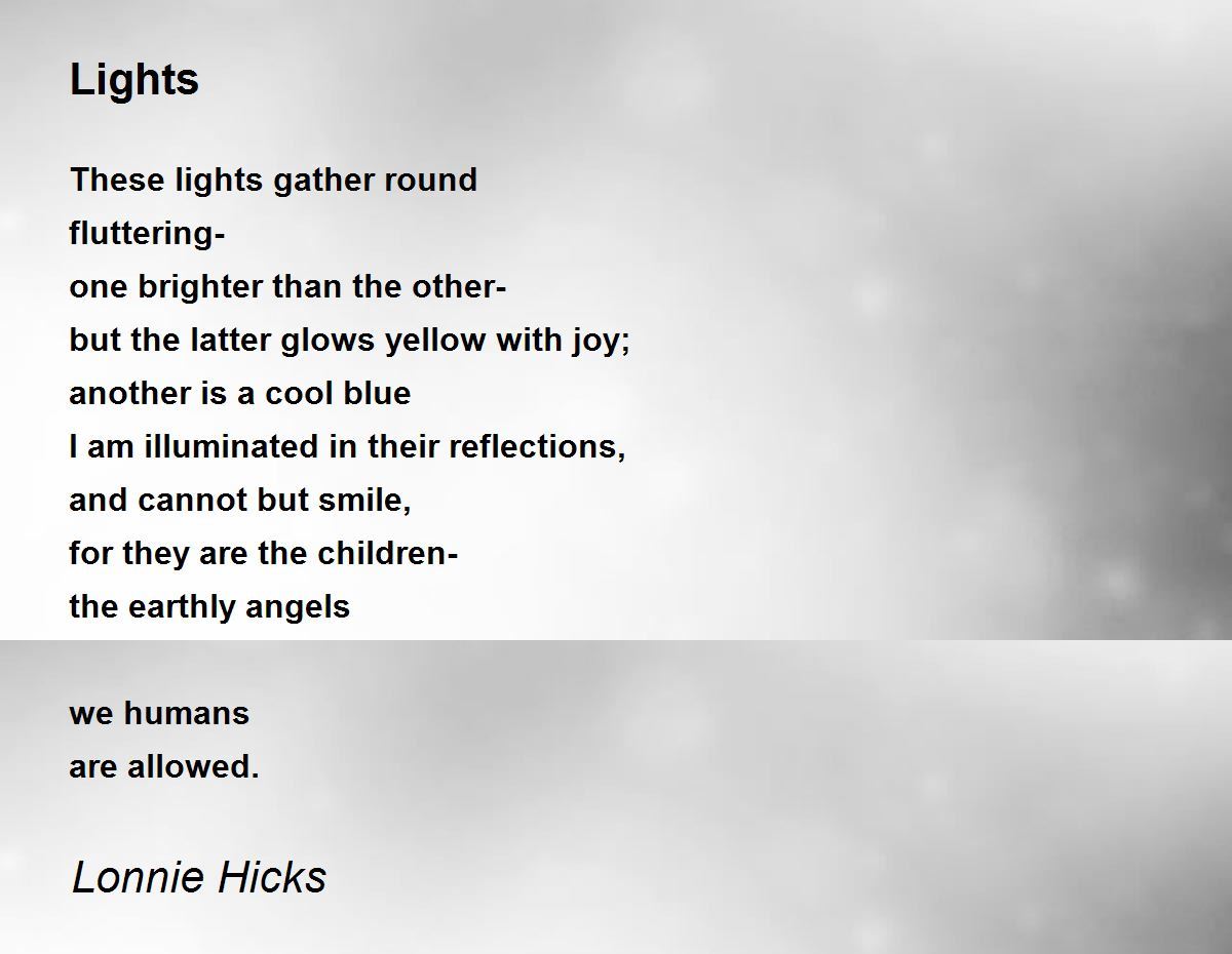 Lights Lights Poem by Lonnie Hicks