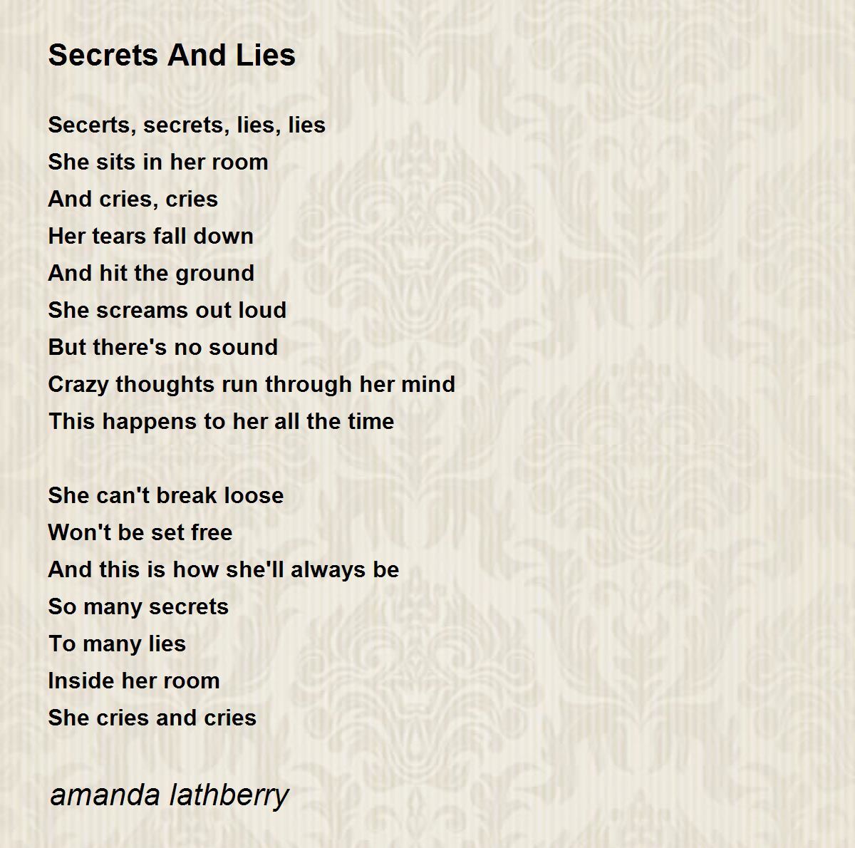 Poems about lies and secrets
