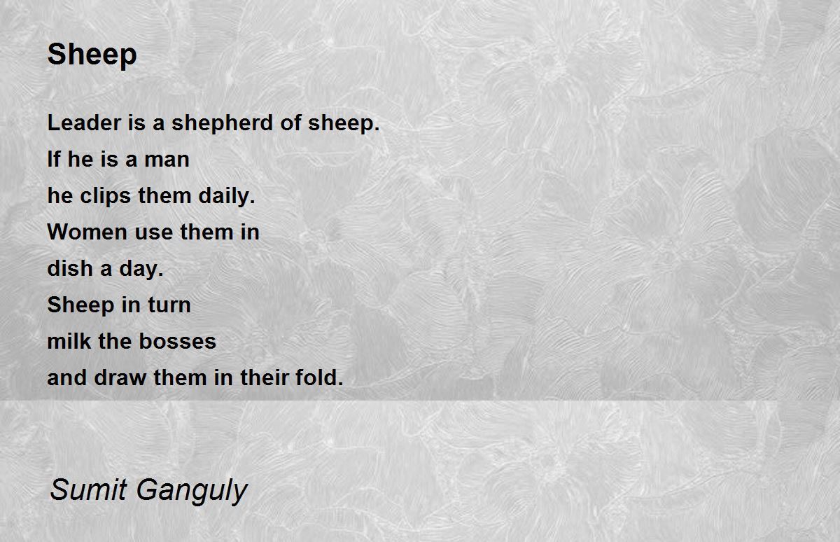 Sheep by Sumit Ganguly Sheep Poem