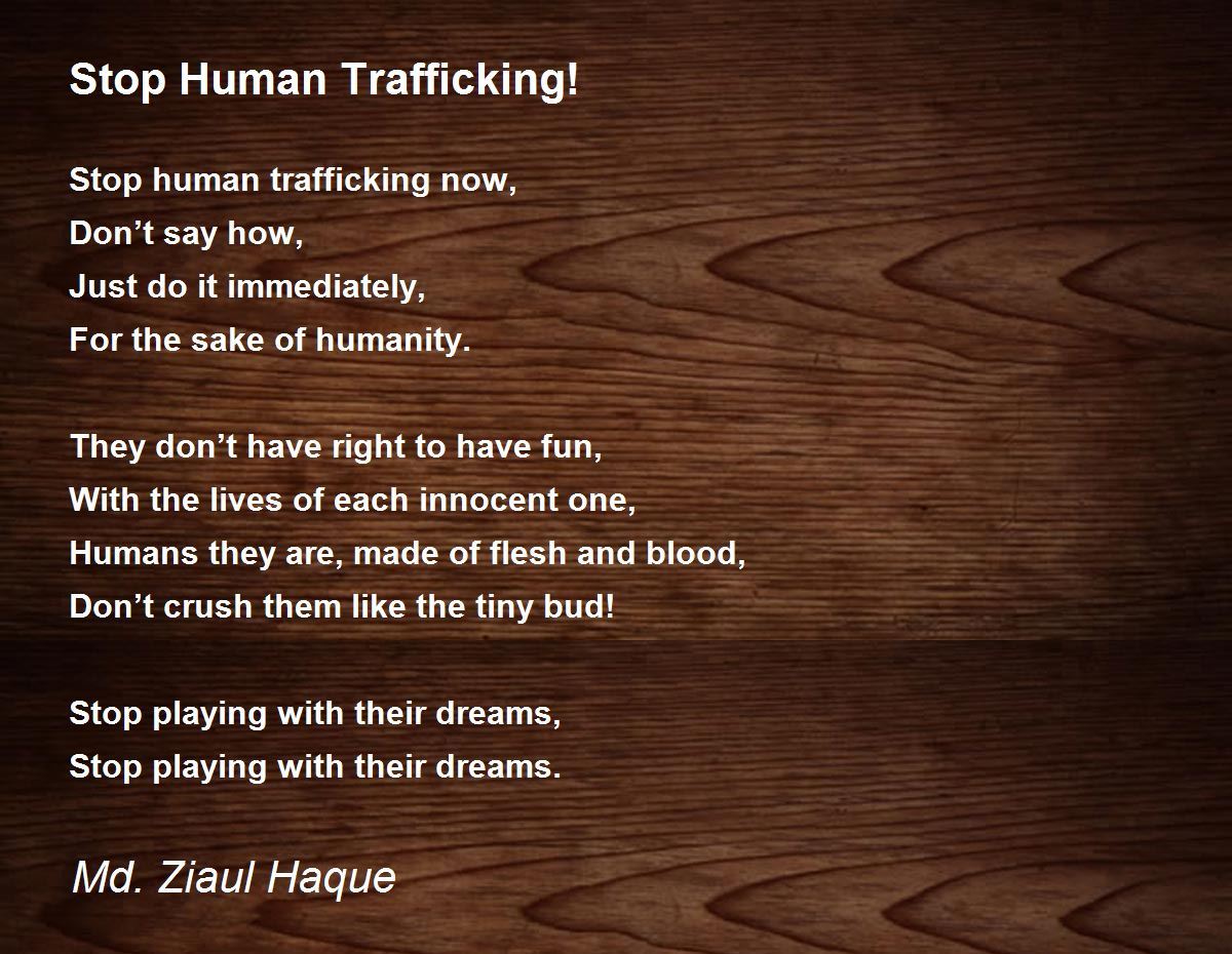 write essay on the danger of human trafficking