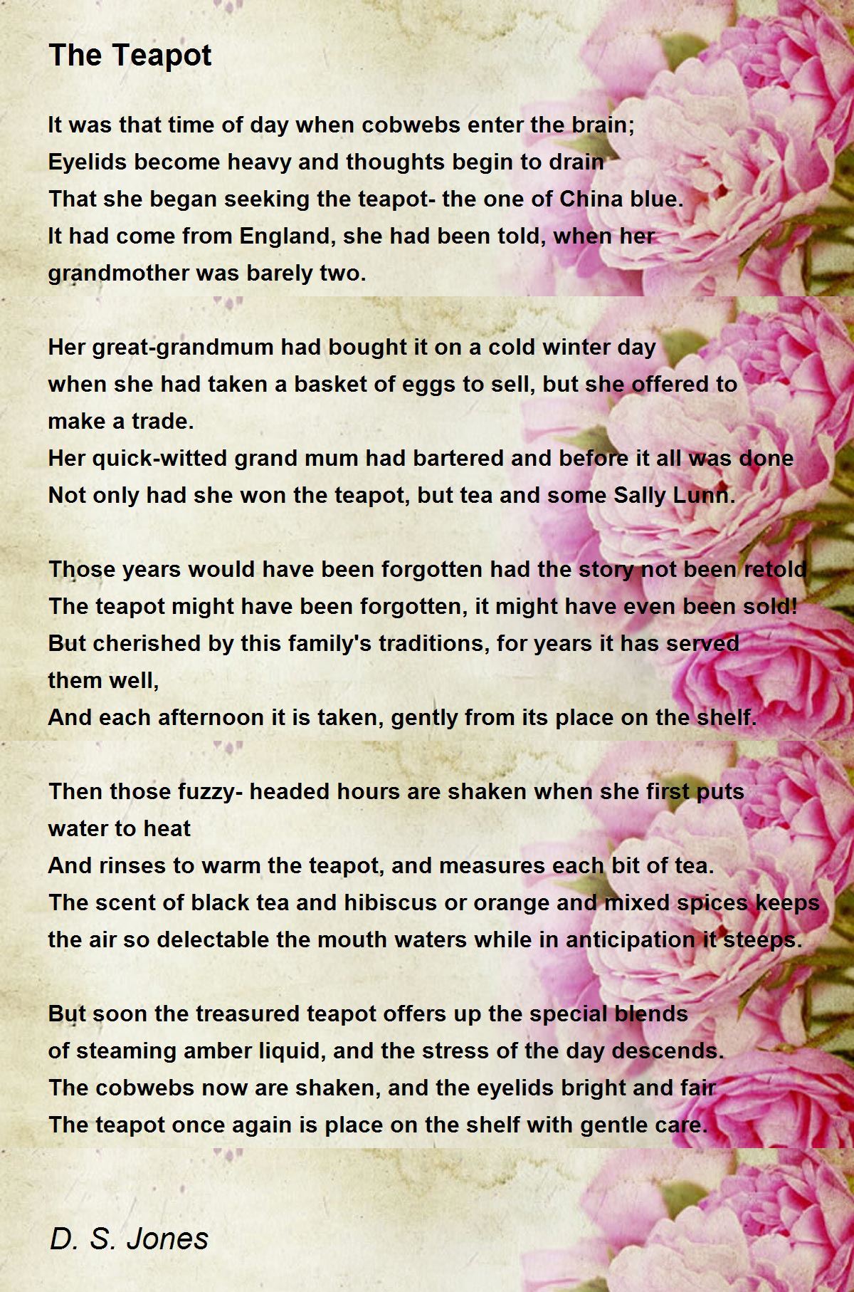 The Teapot The Teapot Poem by D. S. Jones