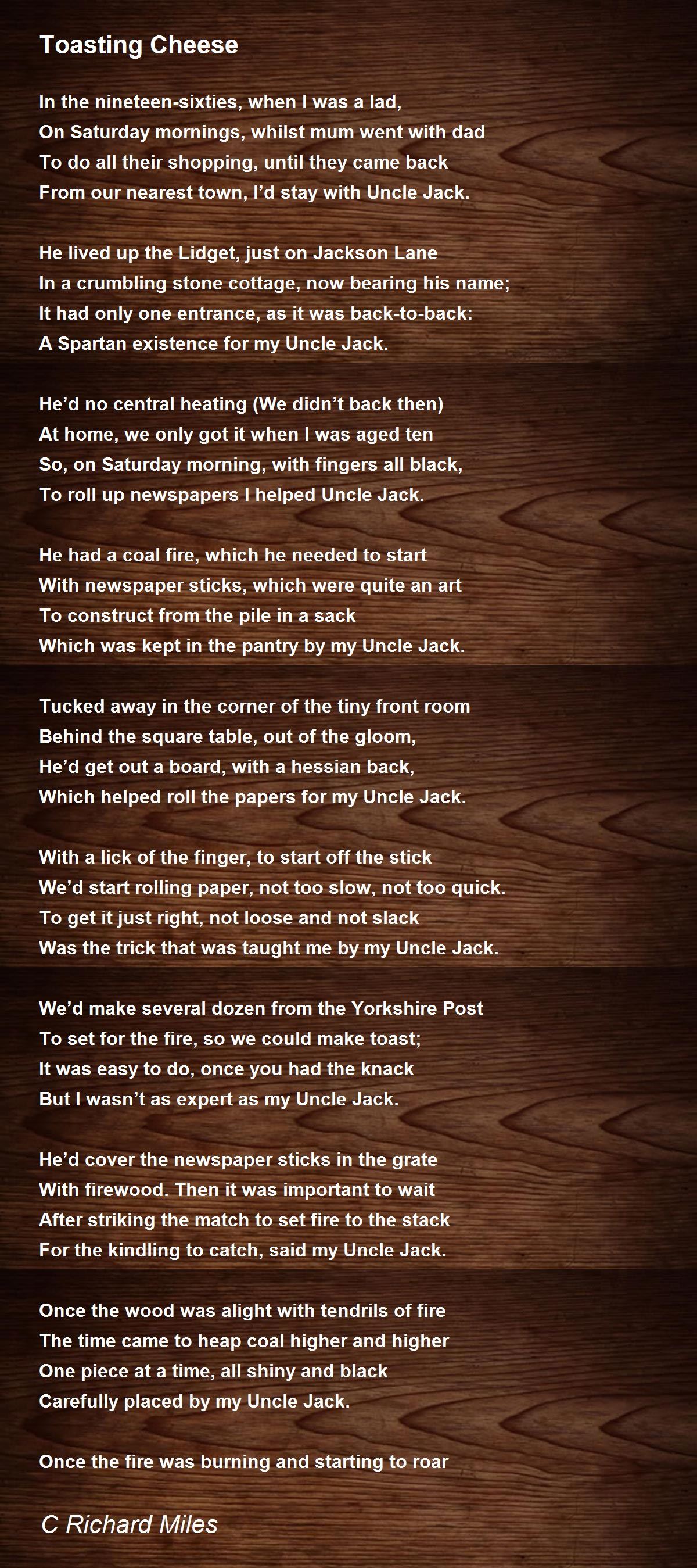 Toasting Cheese Toasting Cheese Poem by C Richard Miles