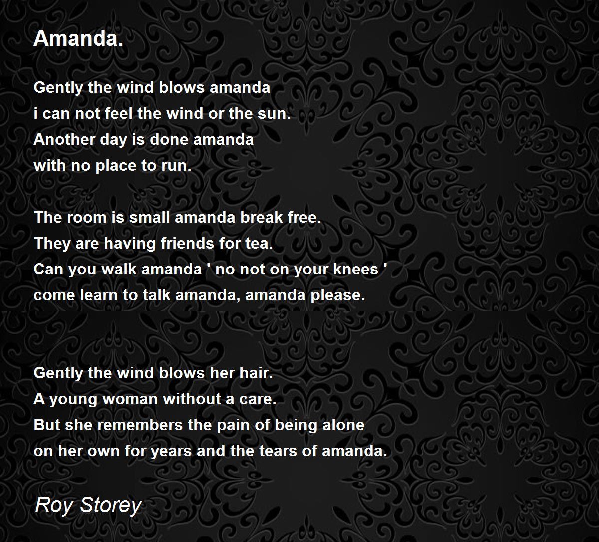 Amanda. by Roy Storey Amanda. Poem