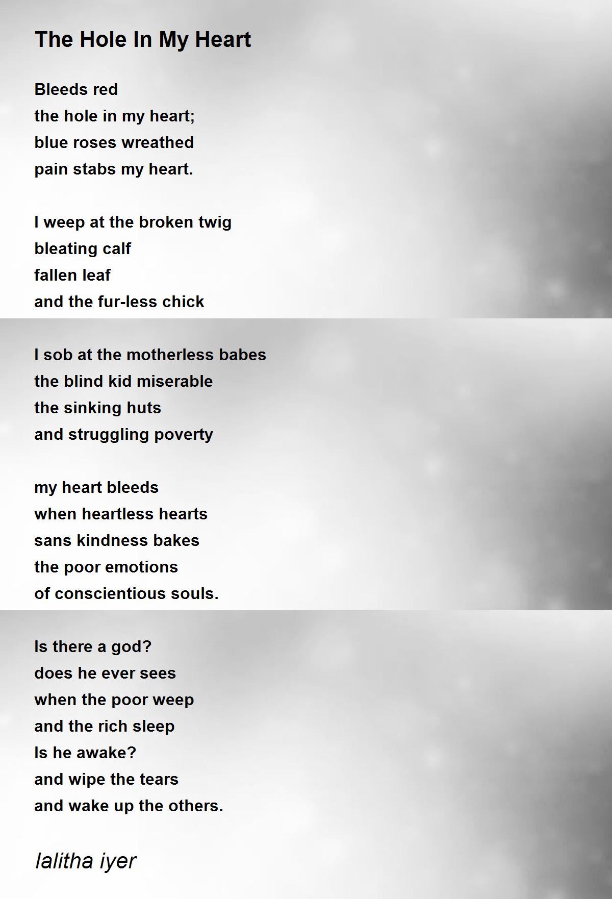 The Hole In My Heart - The Hole In My Heart Poem by lalitha iyer