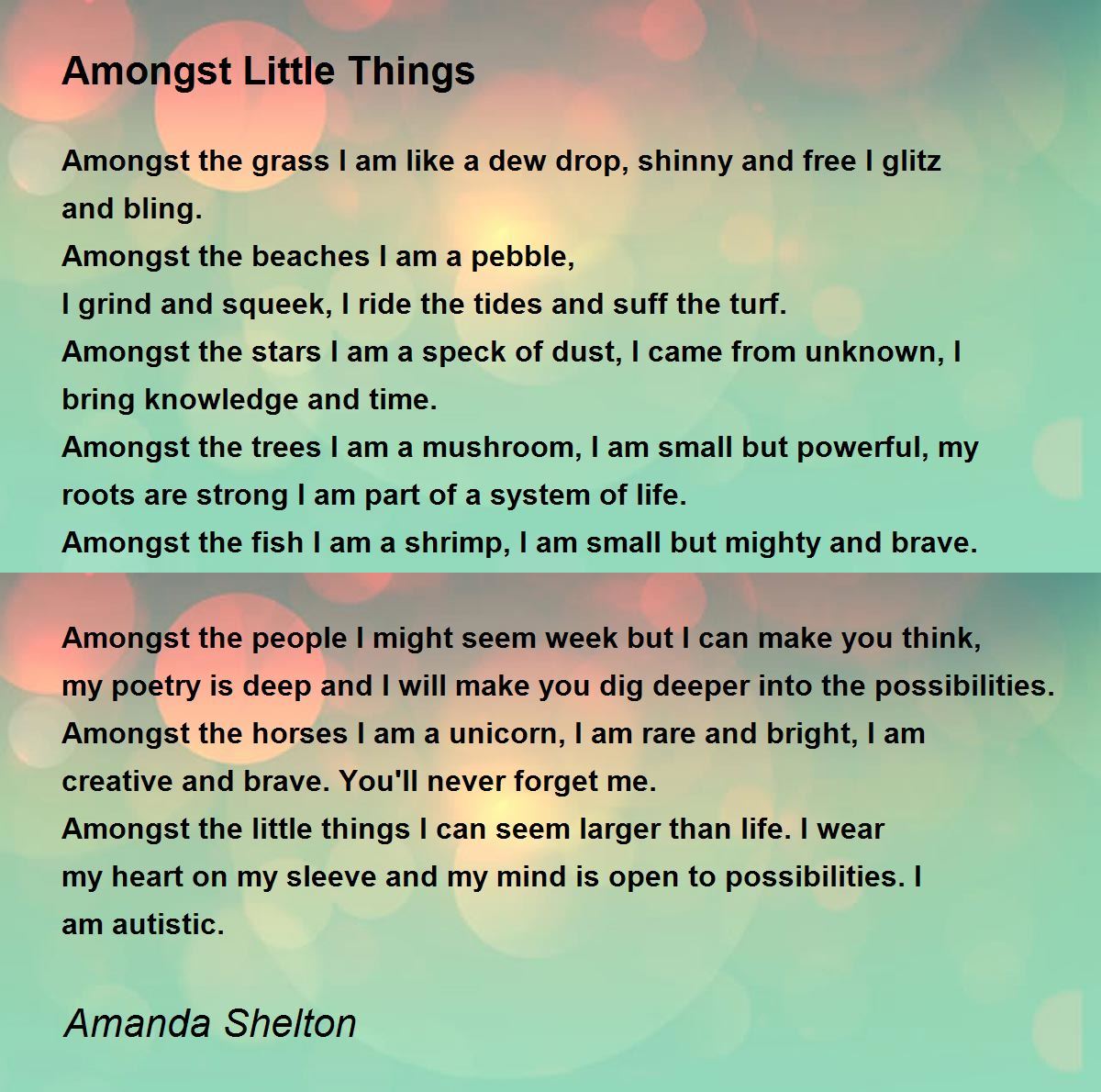 Amongst Little Things - Amongst Little Things Poem by Amanda Shelton