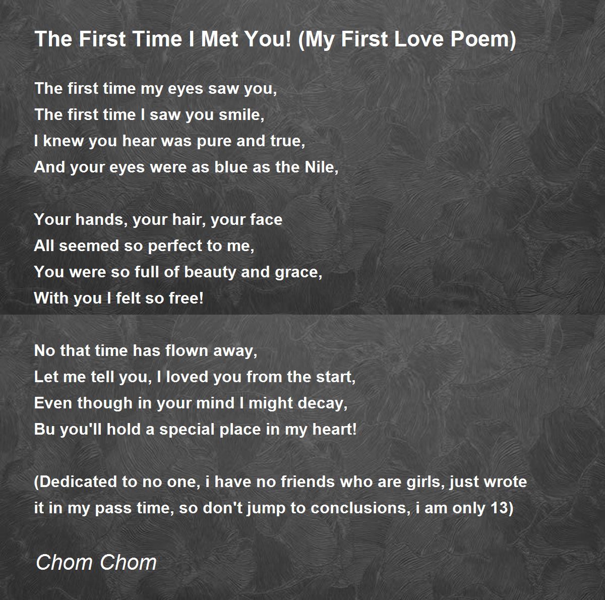 My first love poems