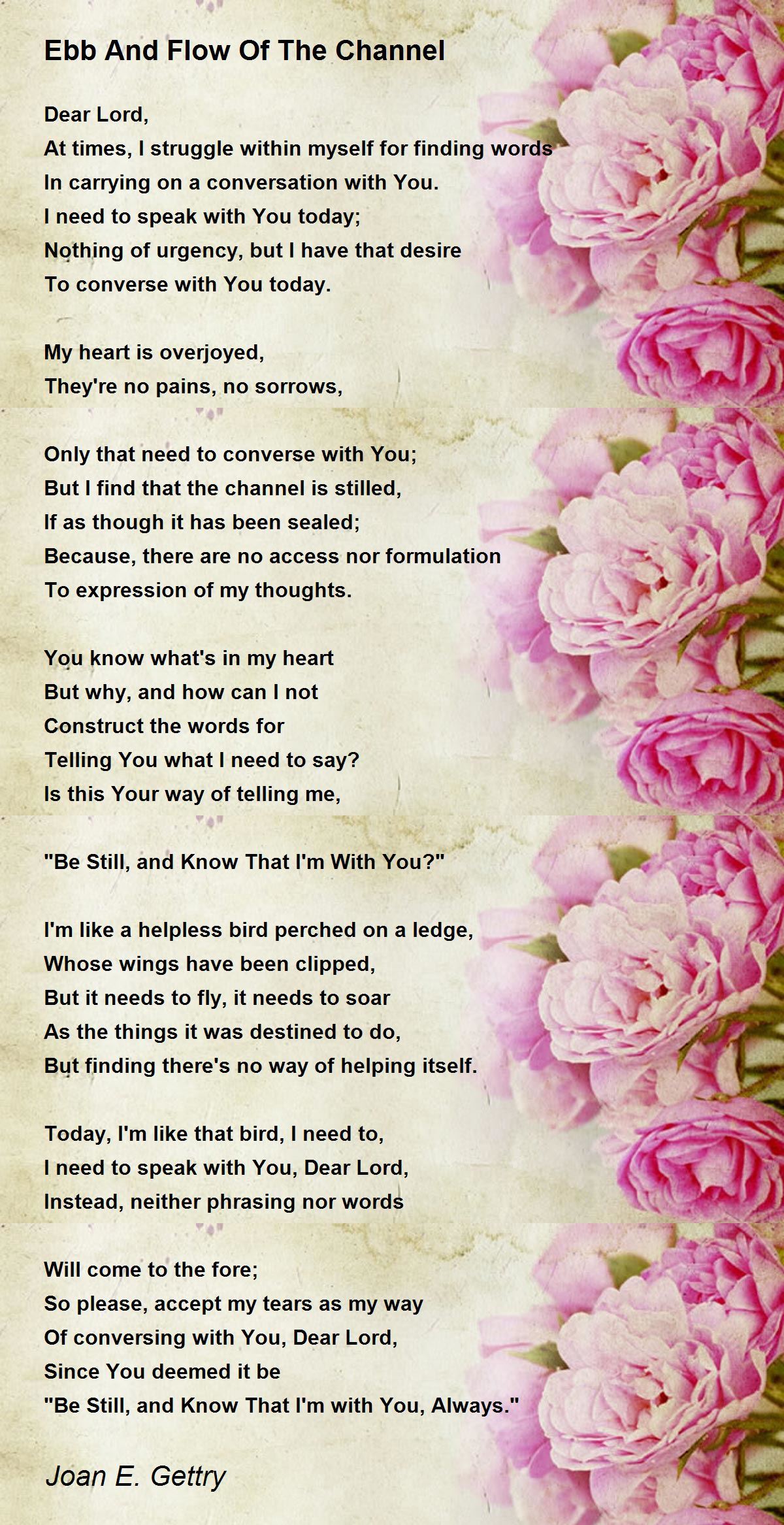 Ebb And Flow Of The Channel Poem by Joan E. Gettry Poem Hunter