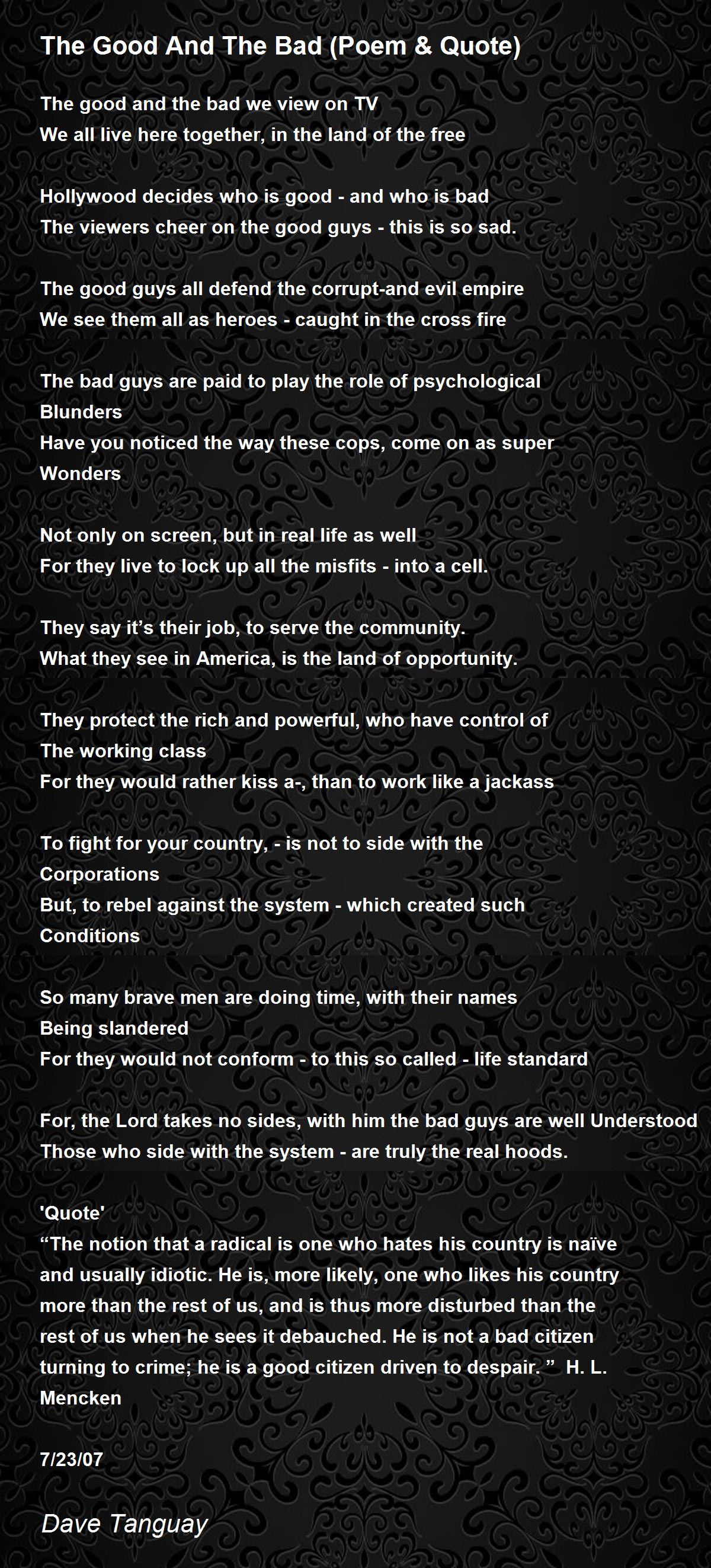 The Good And The Bad (Poem & Quote) - The Good And The Bad (Poem ...