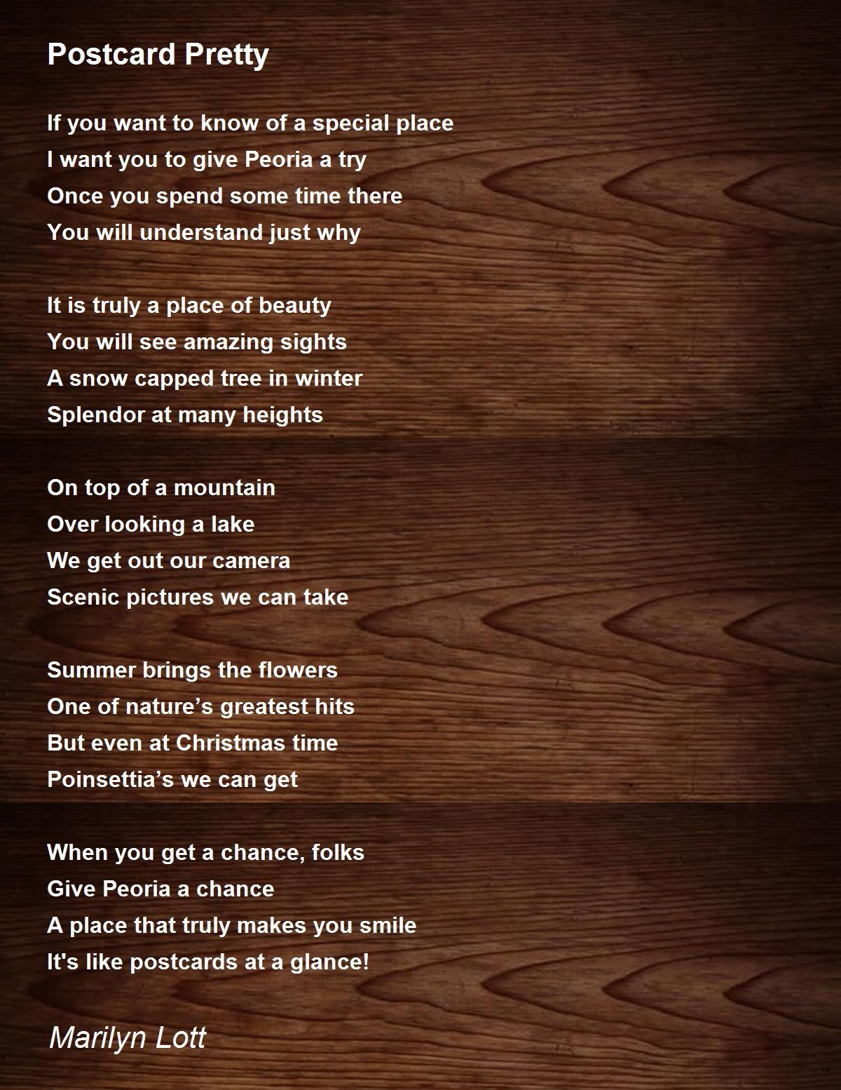 Postcard Pretty Poem by Marilyn Lott Poem Hunter