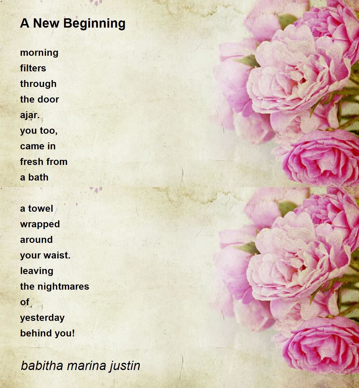 A New Beginning A New Beginning Poem by babitha marina justin