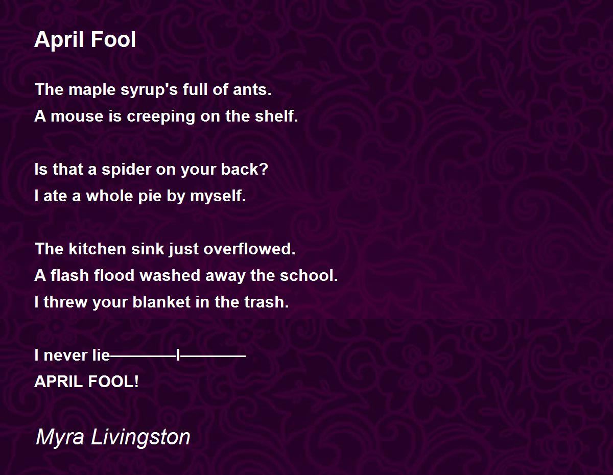 April Fool April Fool Poem By Myra Livingston