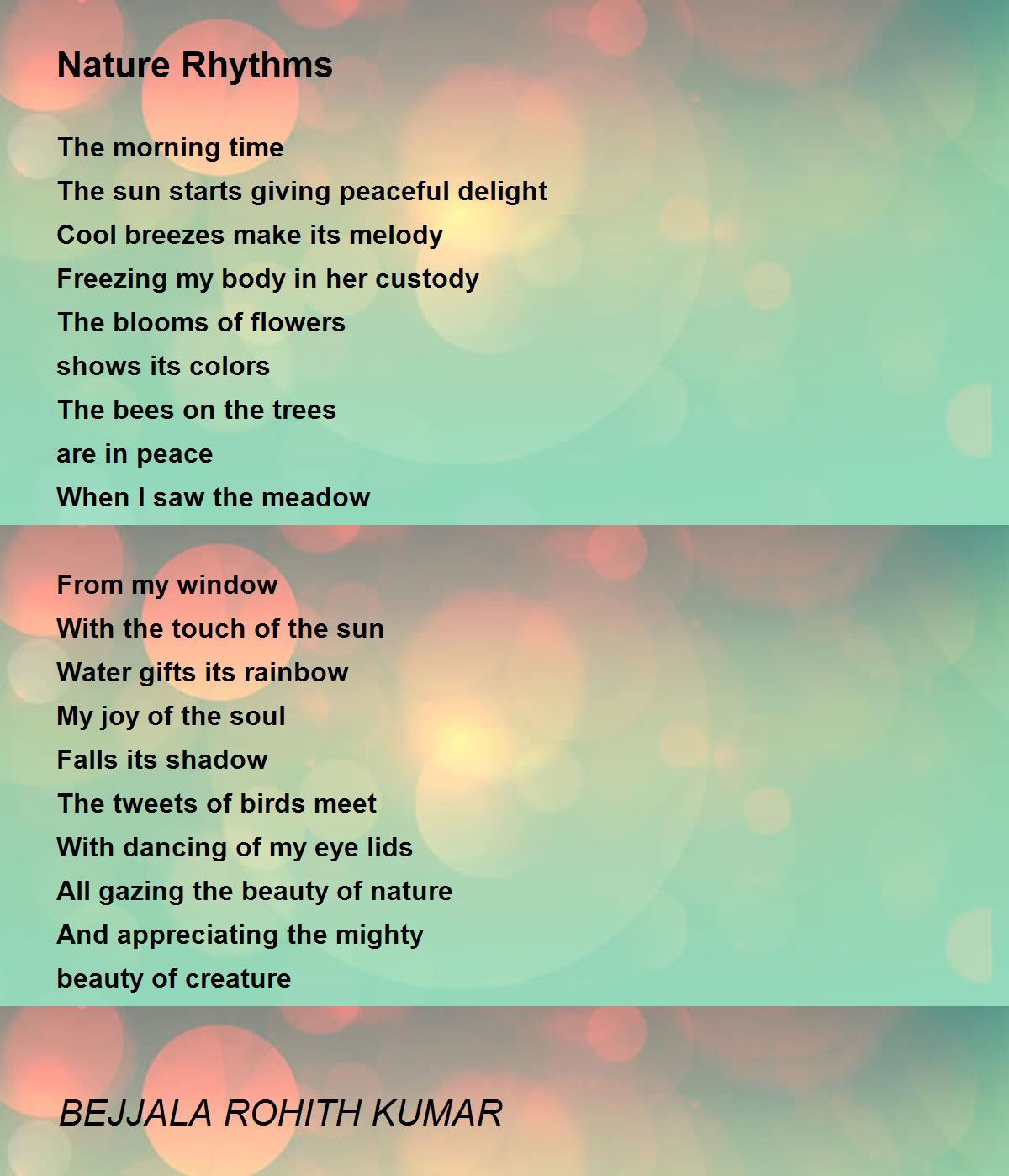 Nature Rhythms - Nature Rhythms Poem by BEJJALA ROHITH KUMAR