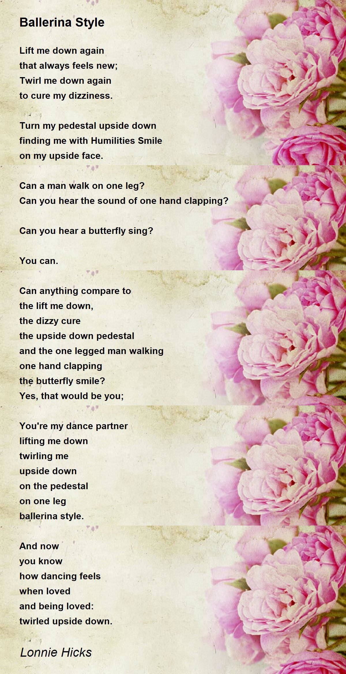Ballerina Style Ballerina Style Poem by Lonnie Hicks