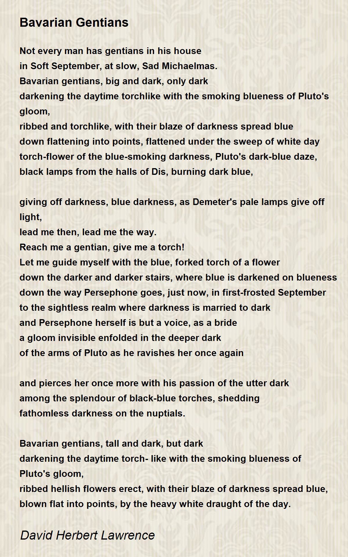 Images of life and death in bavarian gentians essay 05 picture