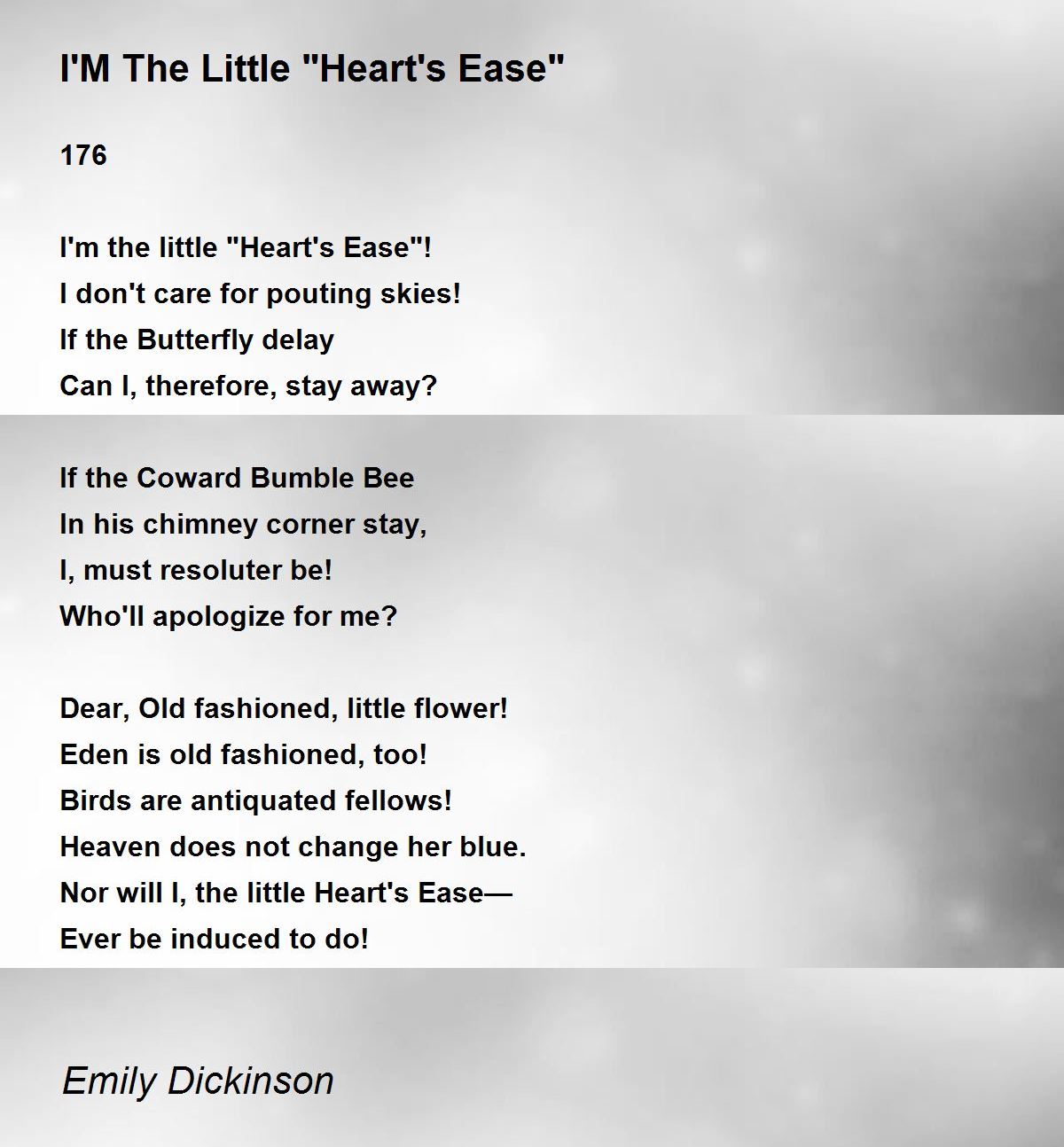 I'M The Little "Heart's Ease" I'M The Little "Heart's Ease" Poem by