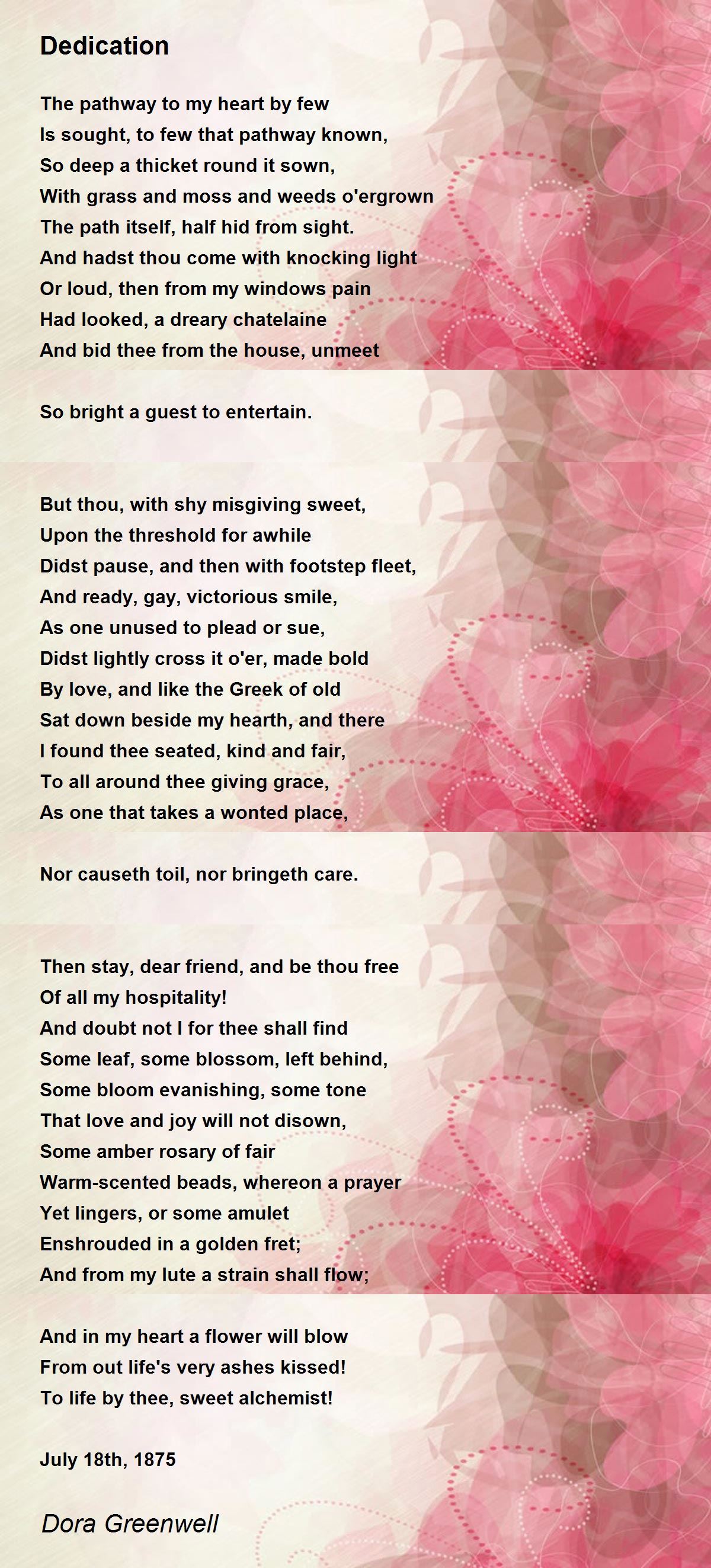 Dedication Poems