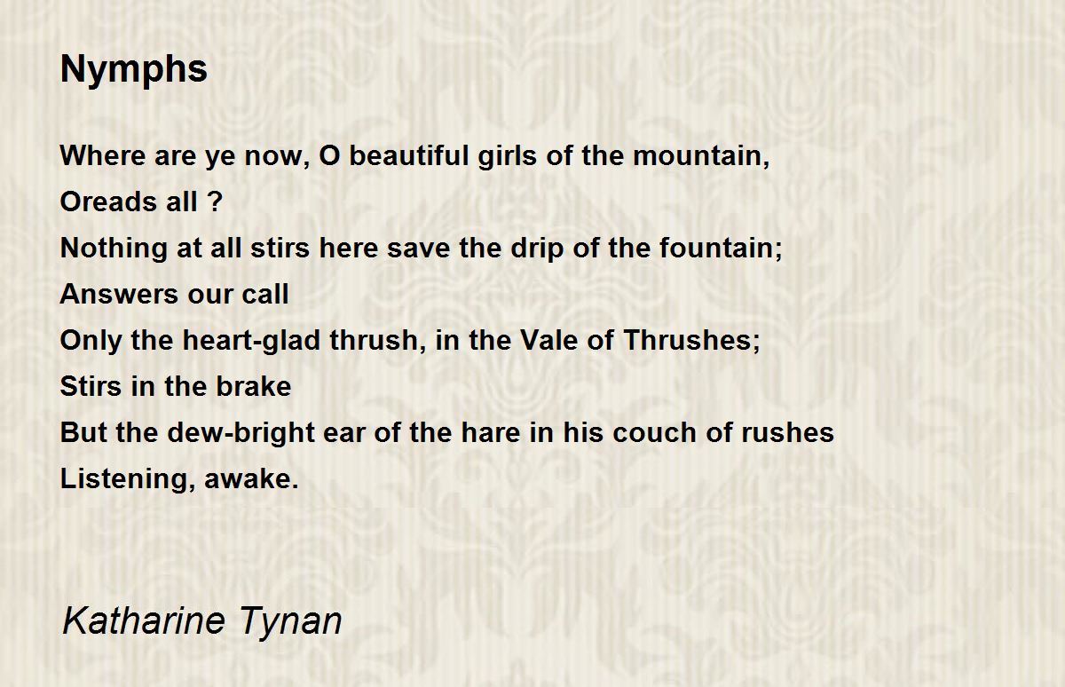 Nymphs Poem by Katharine Tynan - Poem Hunter