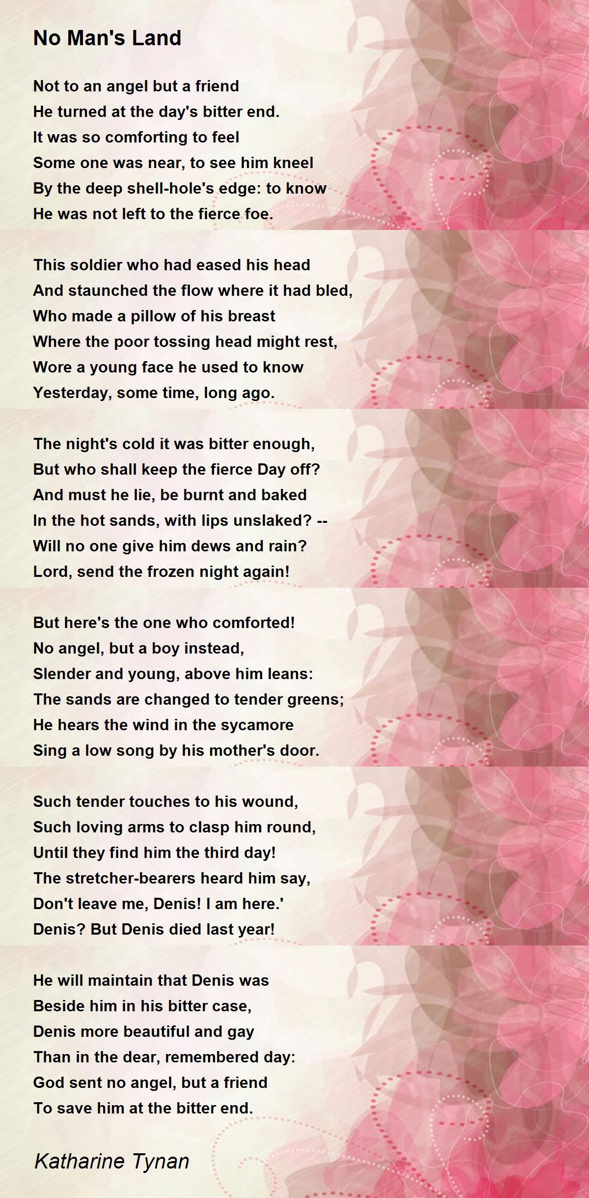 No Man's Land No Man's Land Poem by Katharine Tynan