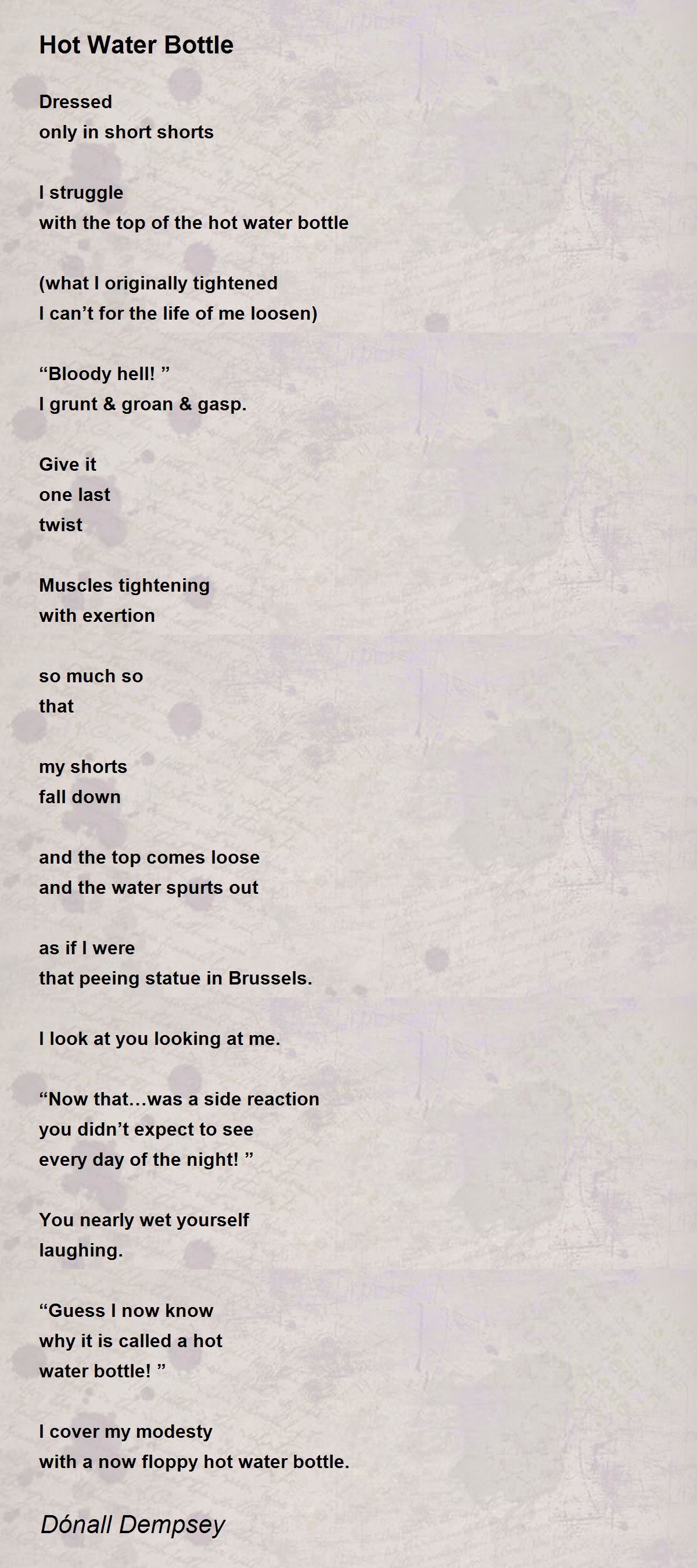 Hot Water Bottle Poem by Dónall Dempsey Poem Hunter