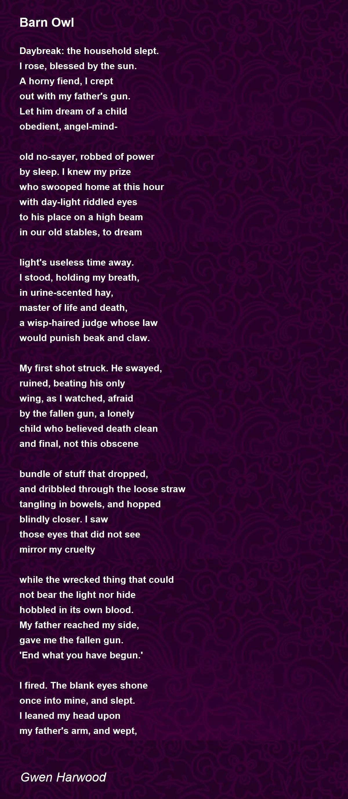 Barn Owl Poem by Gwen Harwood - Poem Hunter