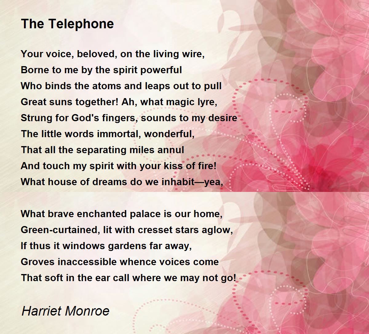 The Telephone The Telephone Poem by Harriet Monroe