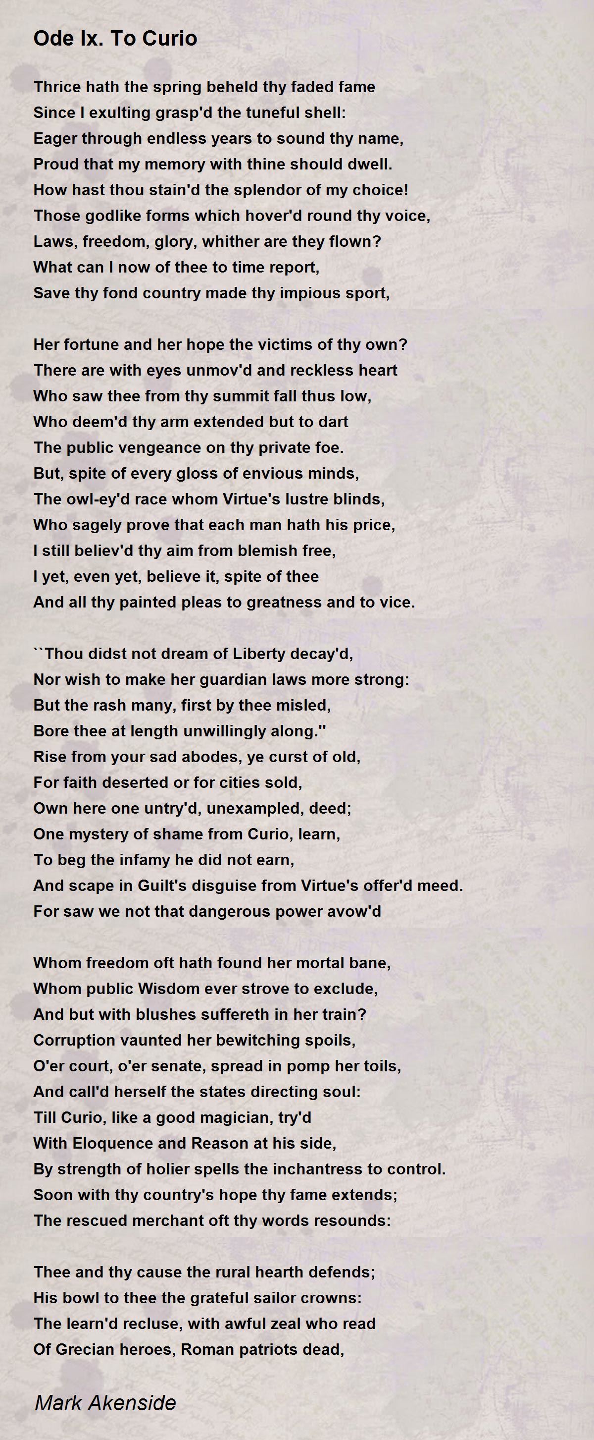 Ode Poems - Poems For Ode Poems - Poem Hunter