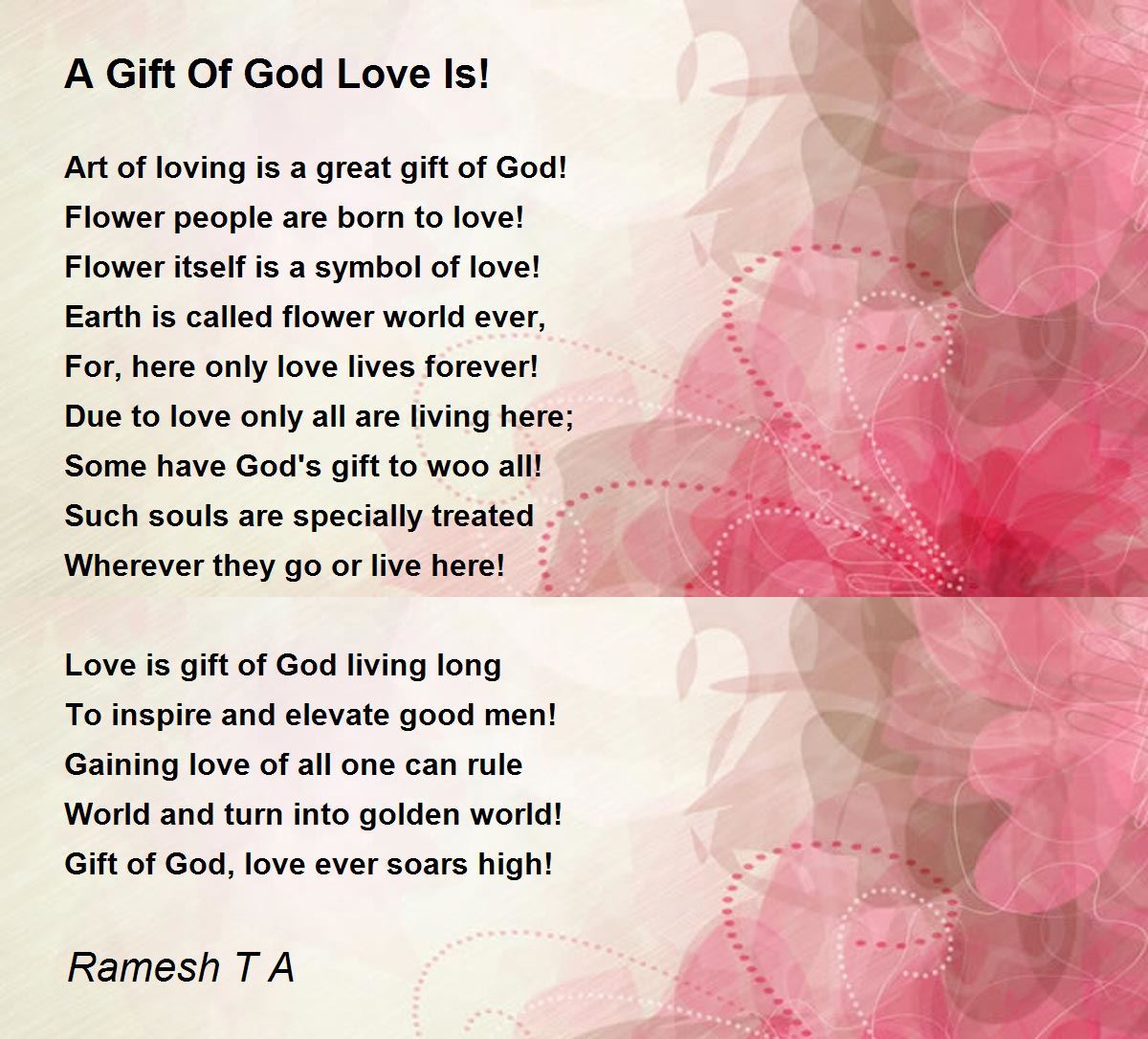 A Gift Of God Love Is! A Gift Of God Love Is! Poem by Ramesh T A