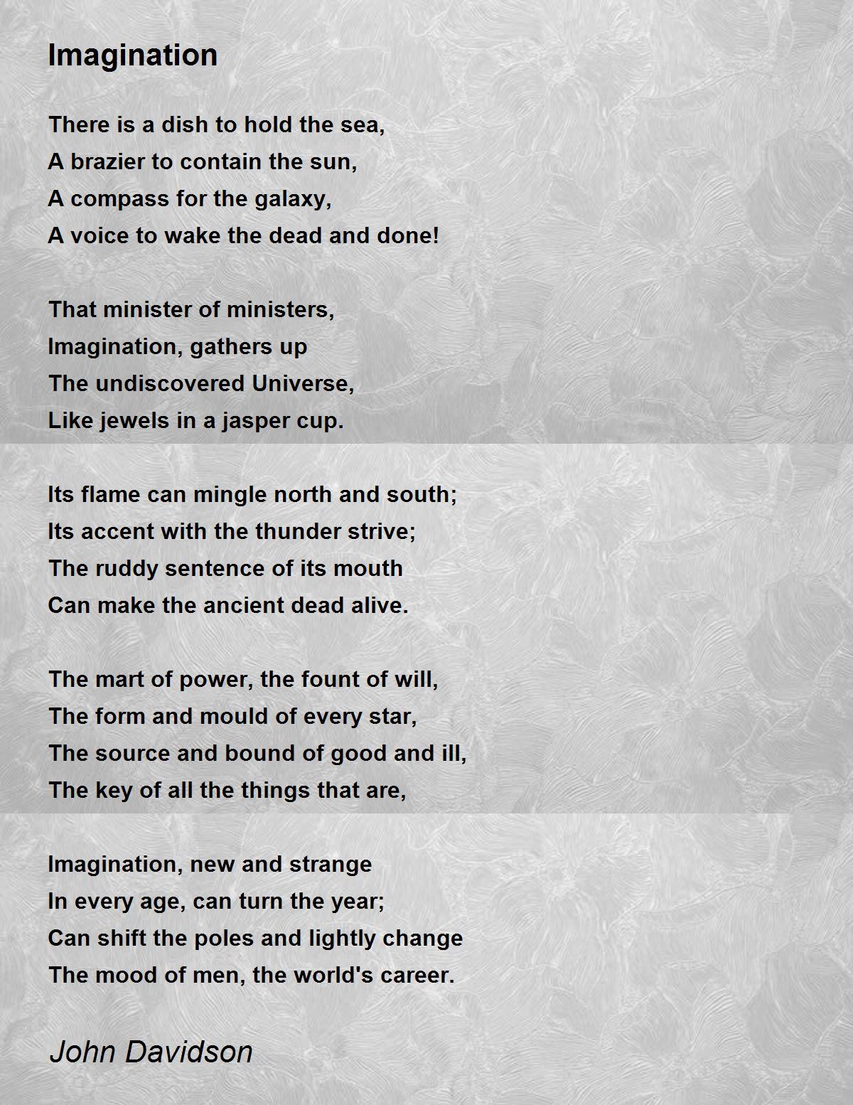 Imagination Poem by John Davidson - Poem Hunter