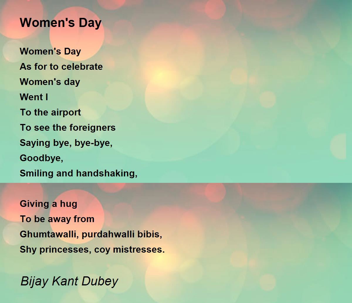 Women's Day Poem by Bijay Kant Dubey Poem Hunter
