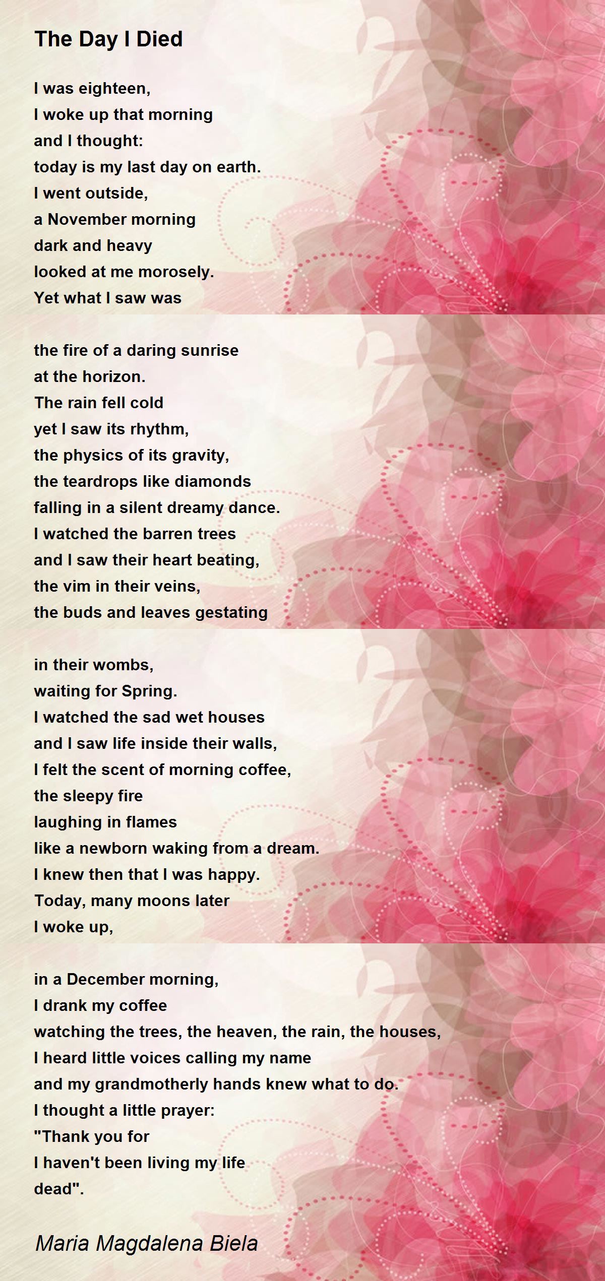 The Day I Died The Day I Died Poem by Magdalena Biela