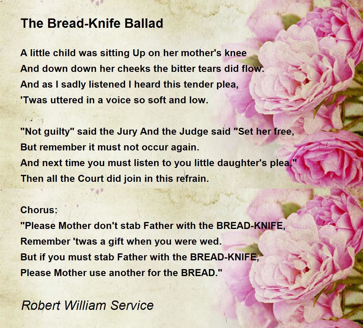 The BreadKnife Ballad The BreadKnife Ballad Poem by Robert William