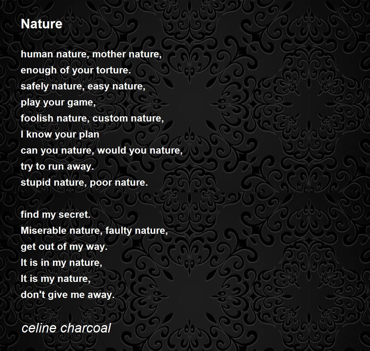what does each poem suggest about humans and nature