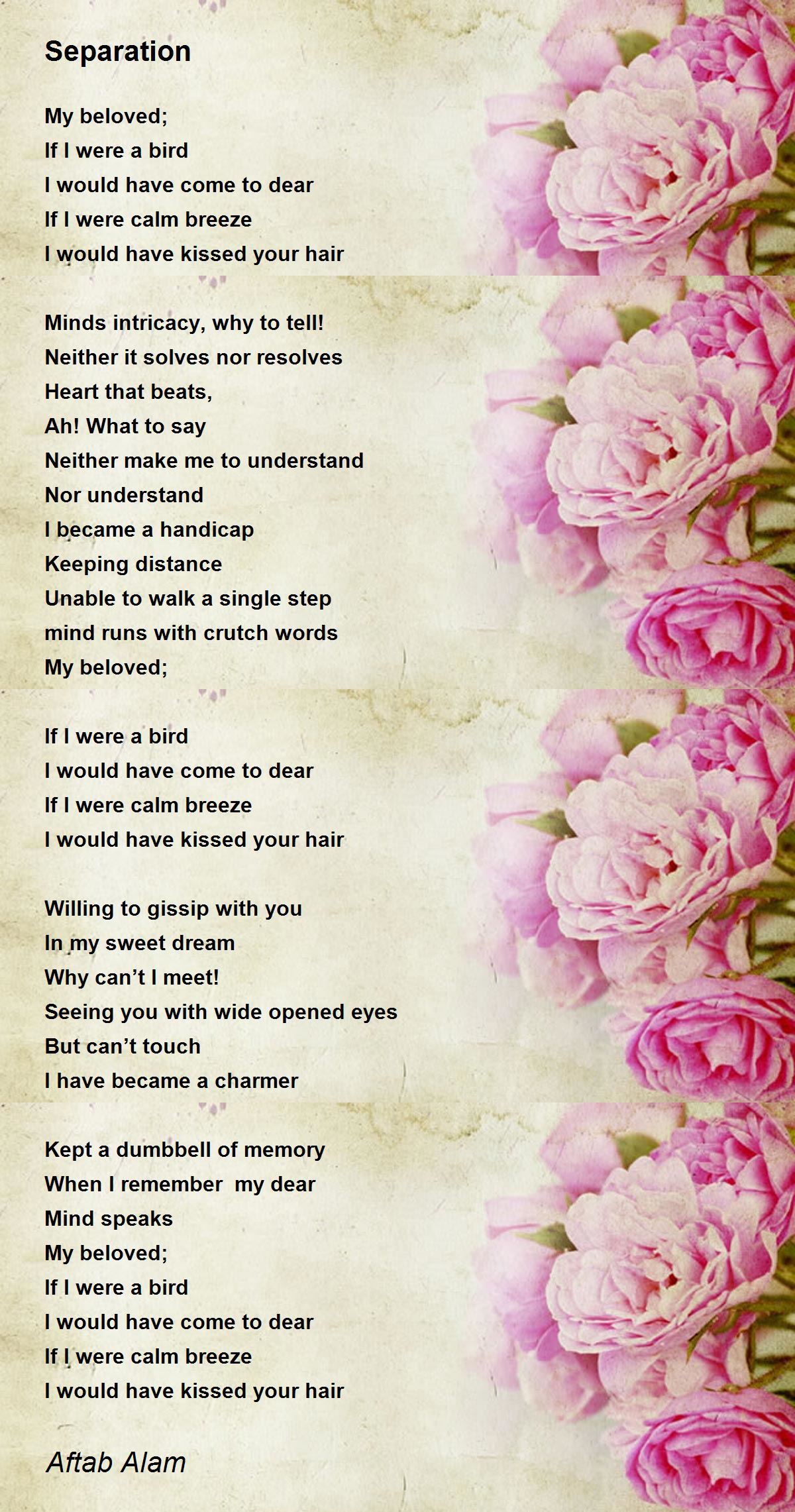 Separation Separation Poem by Aftab Alam