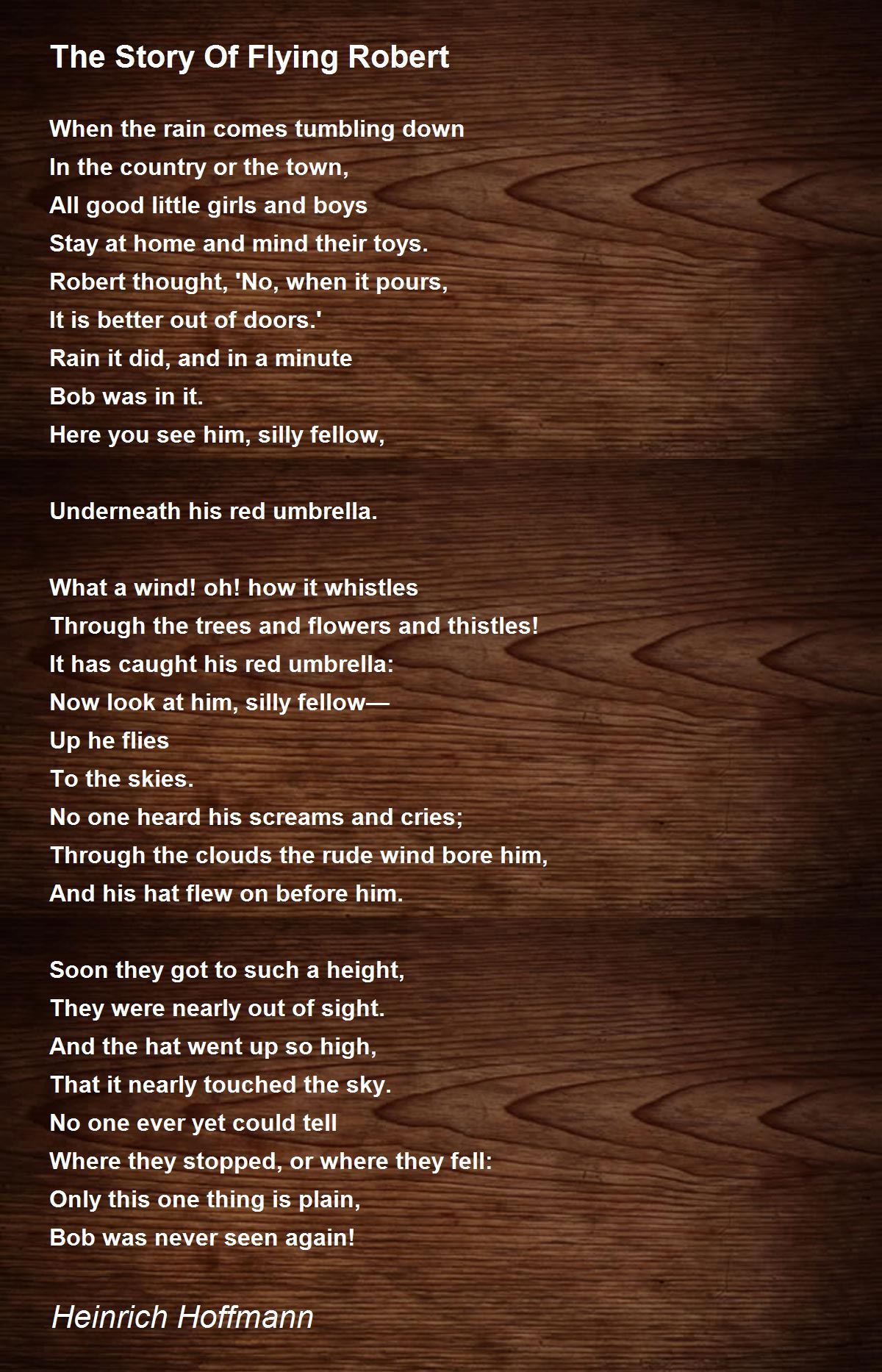 The Story Of Flying Robert The Story Of Flying Robert Poem by Heinrich Hoffmann