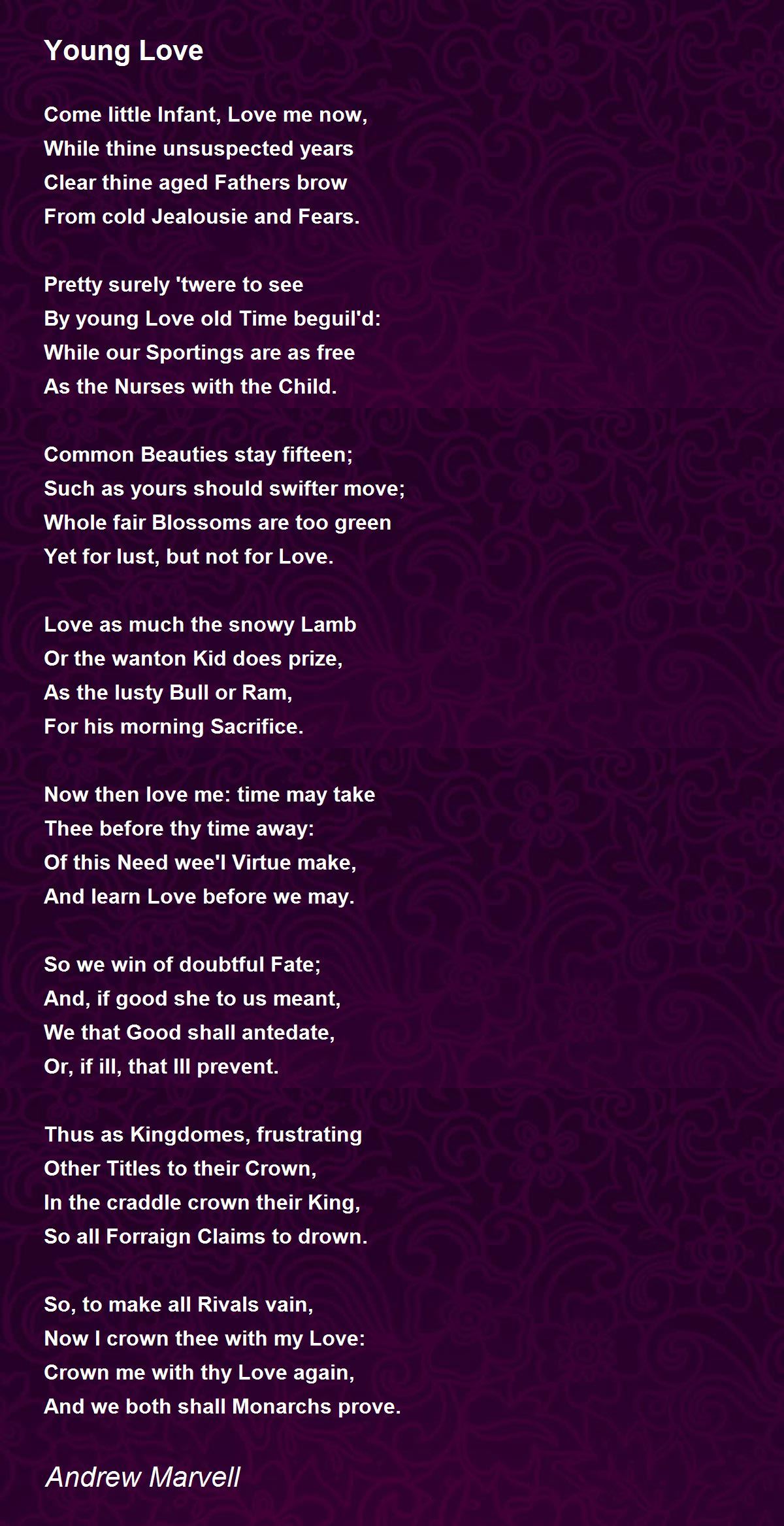 Young Love Poem by Andrew Marvell - Poem Hunter