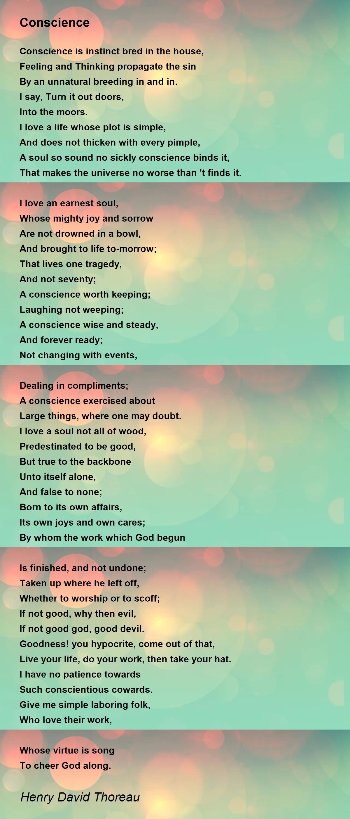 Conscience Poem by Henry David Thoreau - Poem Hunter