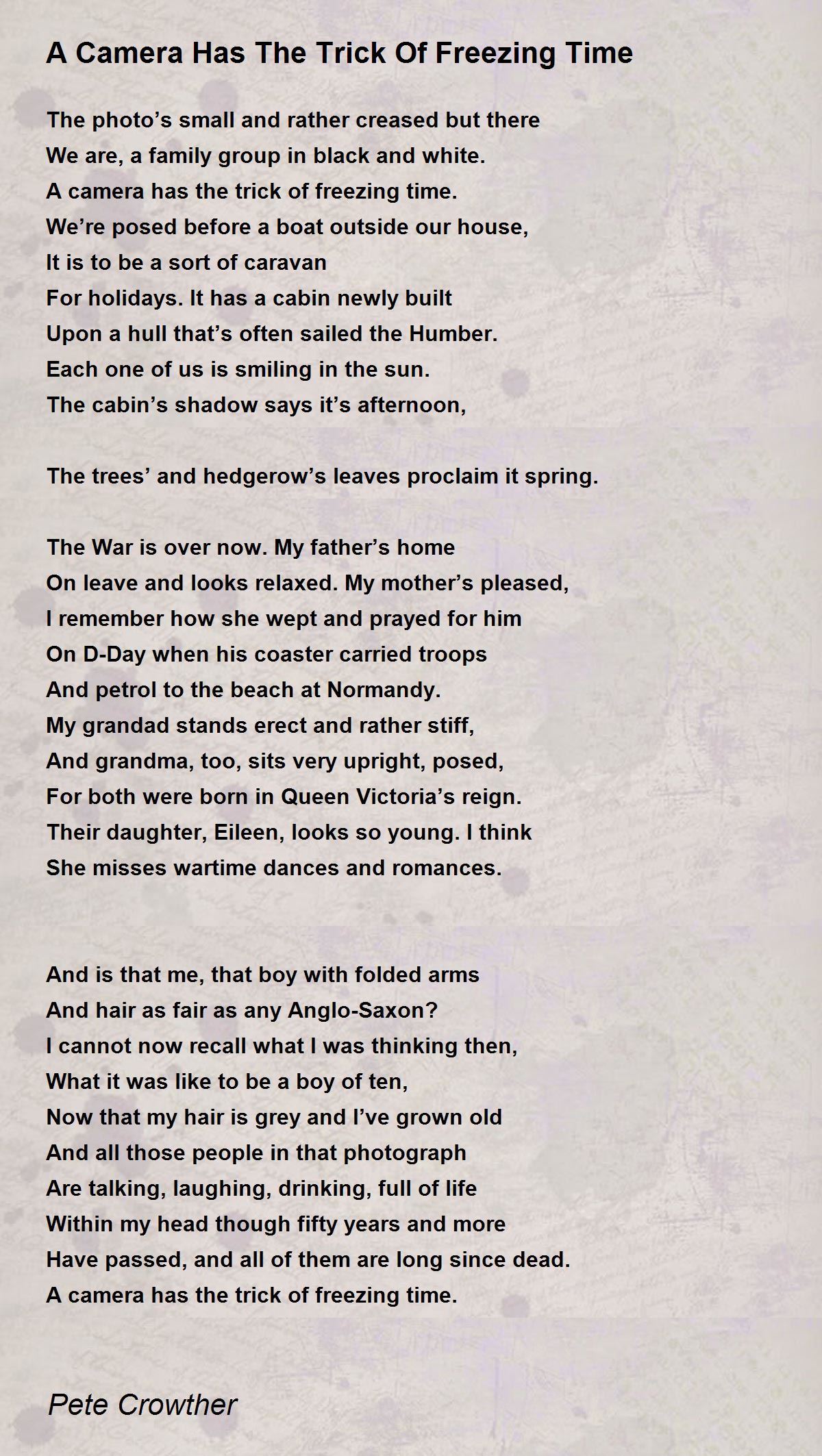 A Camera Has The Trick Of Freezing Time A Camera Has The Trick Of