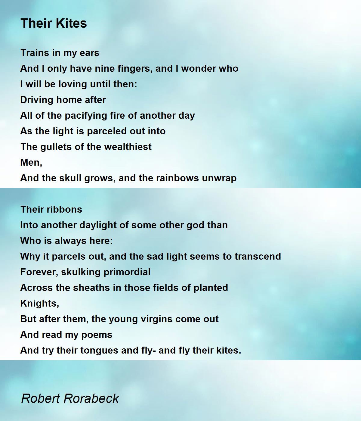 Their Kites Their Kites Poem by Robert Rorabeck