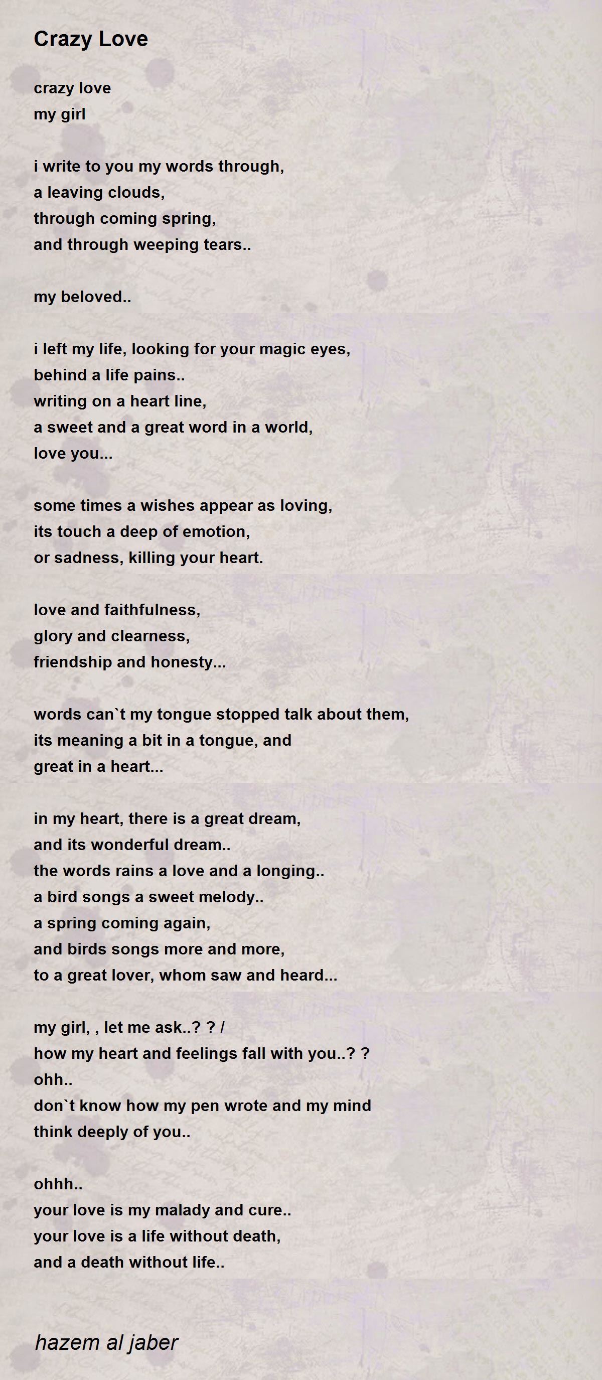 Crazy Love - Crazy Love Poem by hazem al jaber