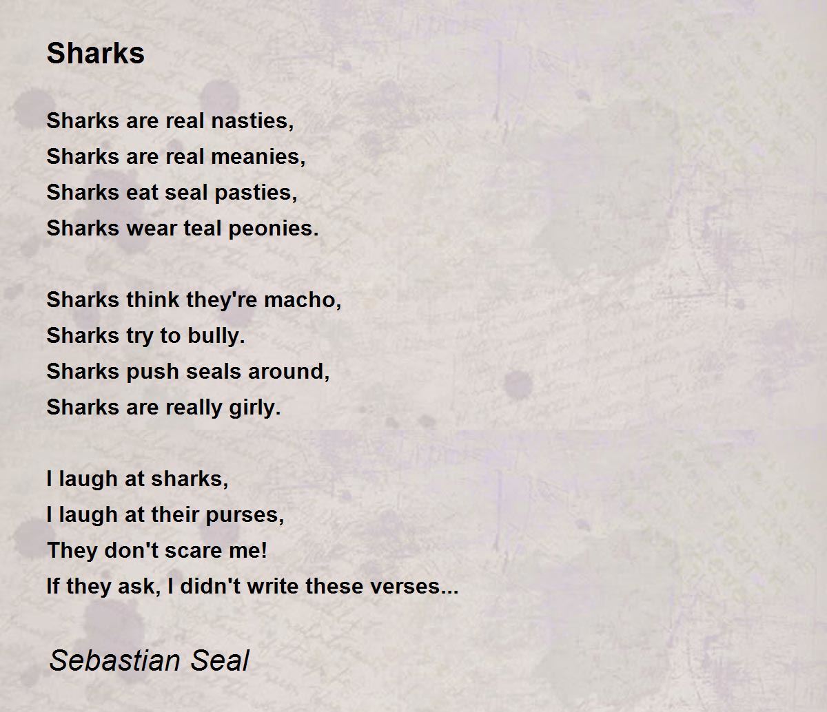 Sharks - Sharks Poem by Sebastian Seal
