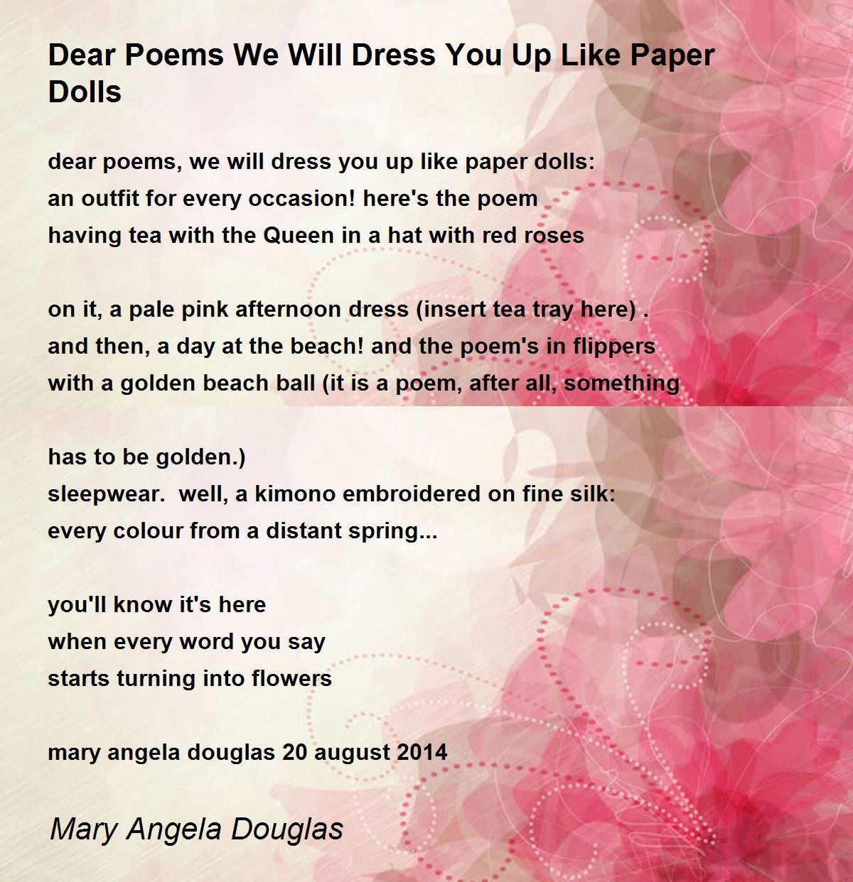 Dear Poems We Will Dress You Up Like Paper Dolls Dear Poems We Will Dress You Up Like Paper