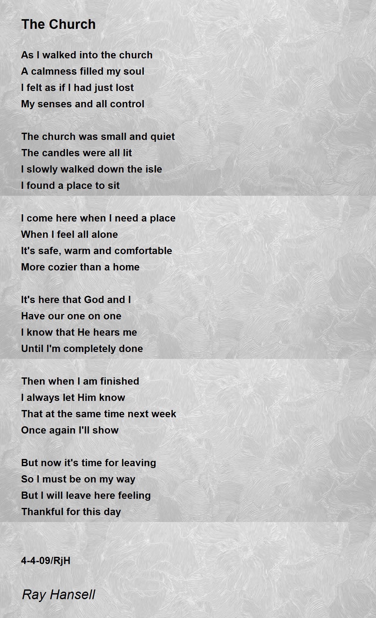 The Church Poem by Ray Hansell Poem Hunter