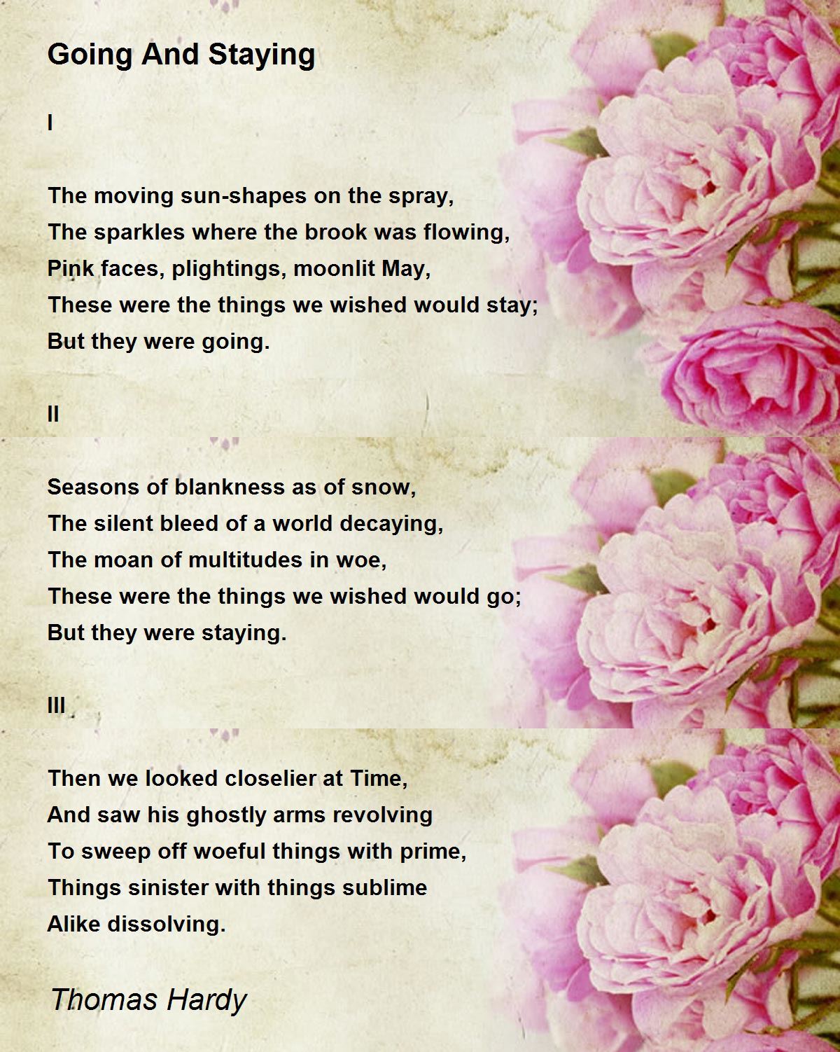 Going And Staying Going And Staying Poem by Thomas Hardy