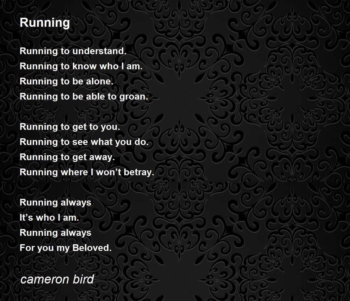 Running Running Poem by cameron bird