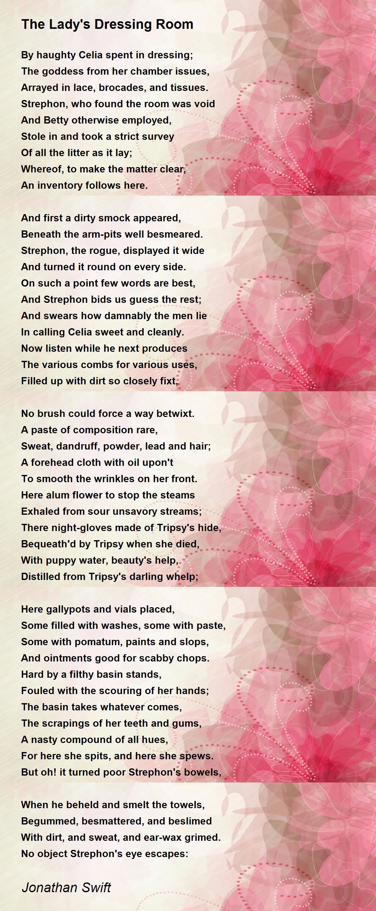 The Lady's Dressing Room The Lady's Dressing Room Poem by Jonathan Swift